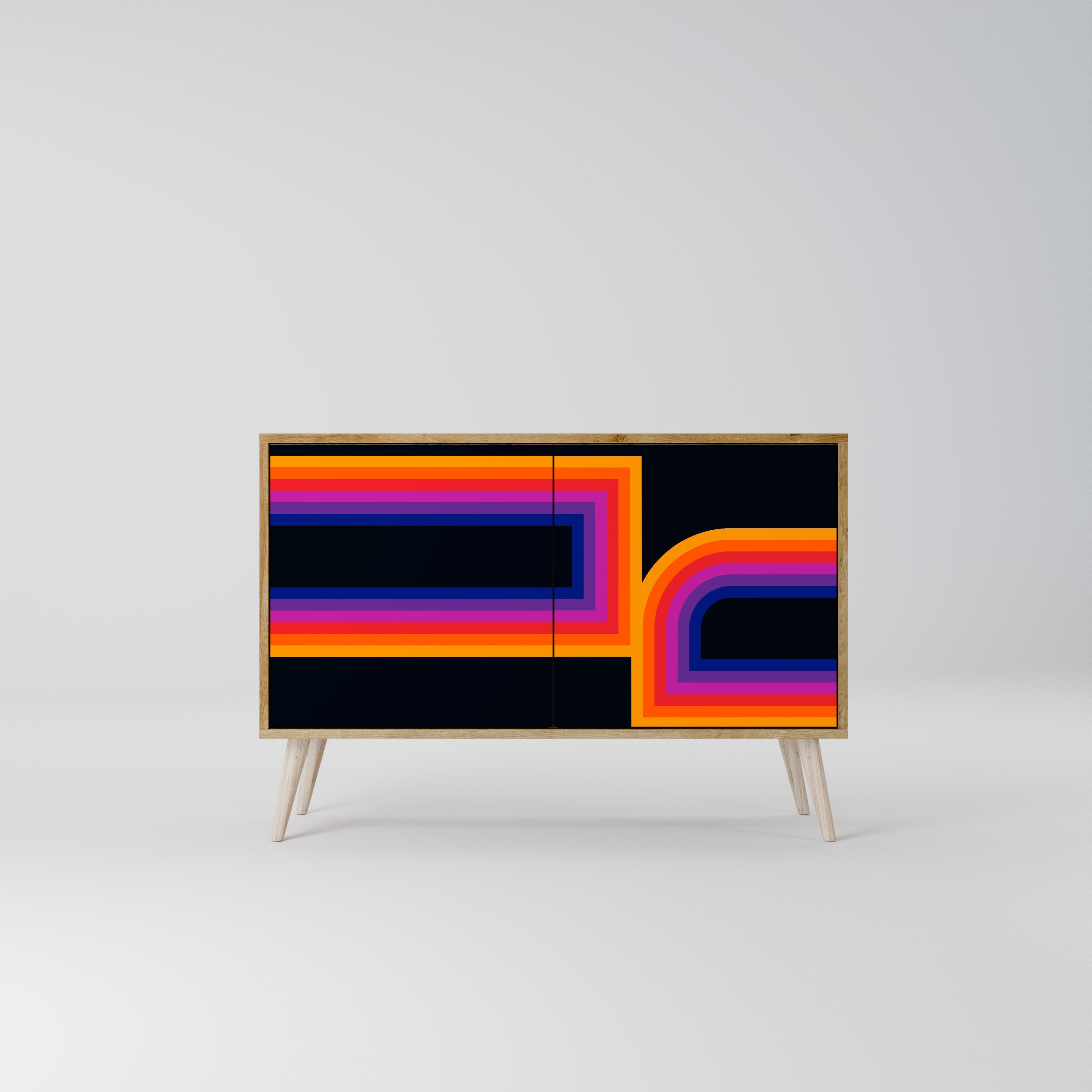 BLINDED BY THE LIGHTS Sideboard mit 2 Türen in Eichenoptik
