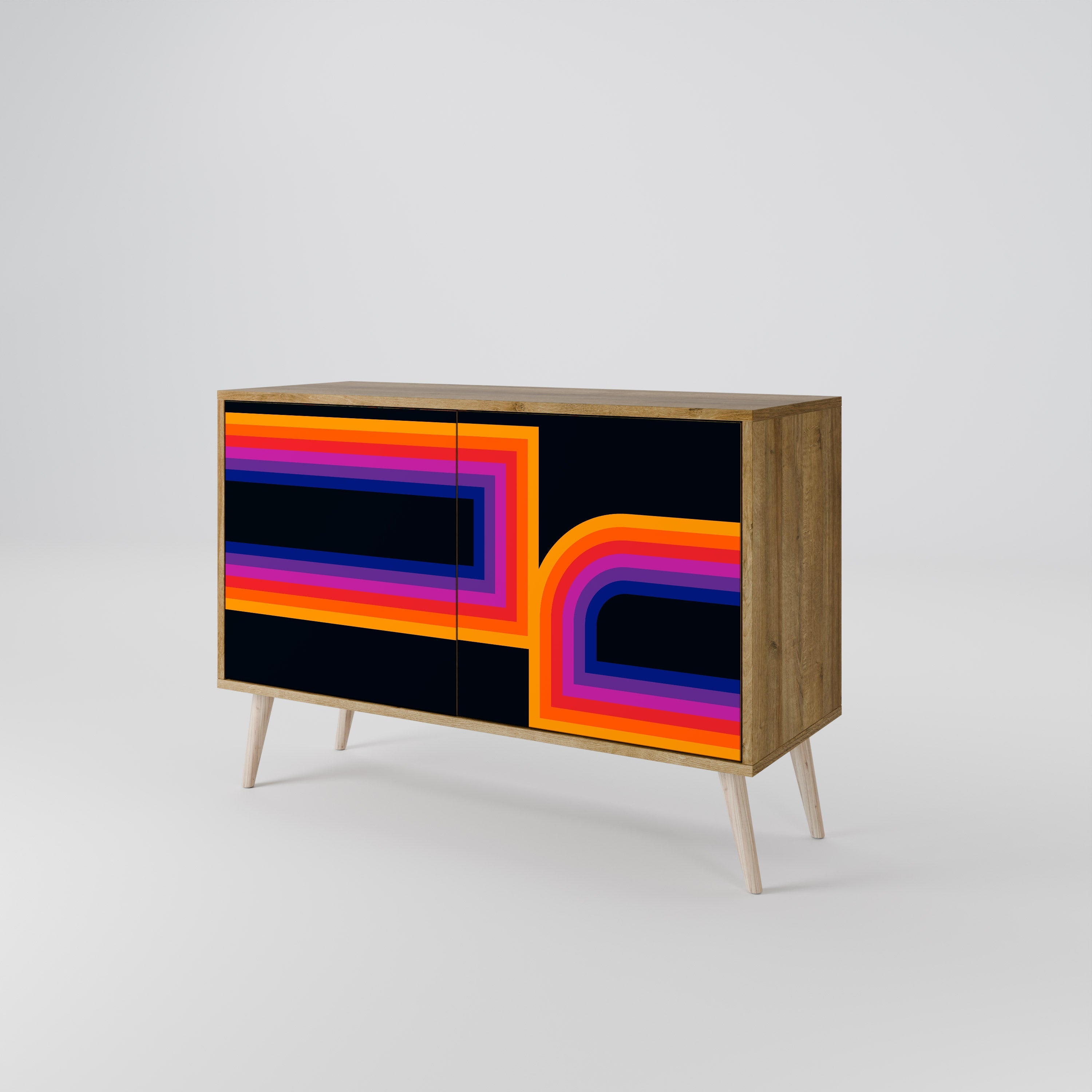 BLINDED BY THE LIGHTS Sideboard mit 2 Türen in Eichenoptik