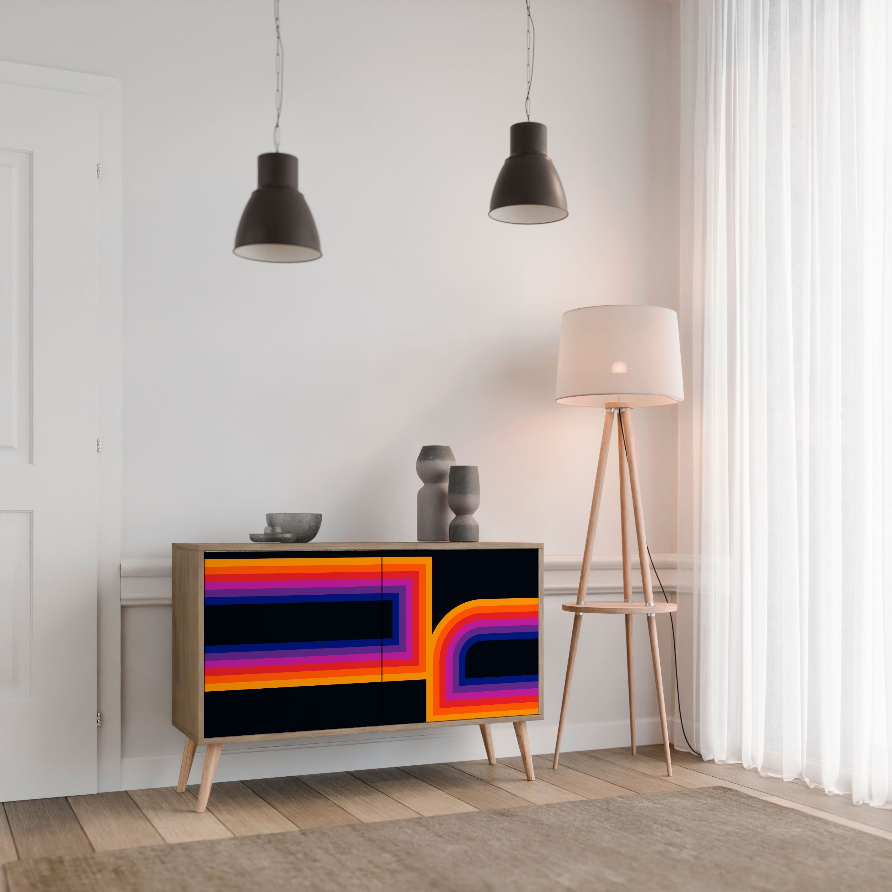 BLINDED BY THE LIGHTS Sideboard mit 2 Türen in Eichenoptik