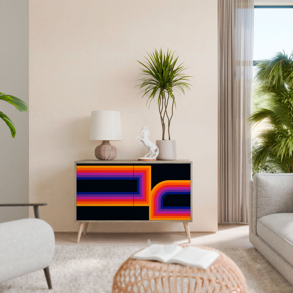 BLINDED BY THE LIGHTS Sideboard mit 2 Türen in Eichenoptik