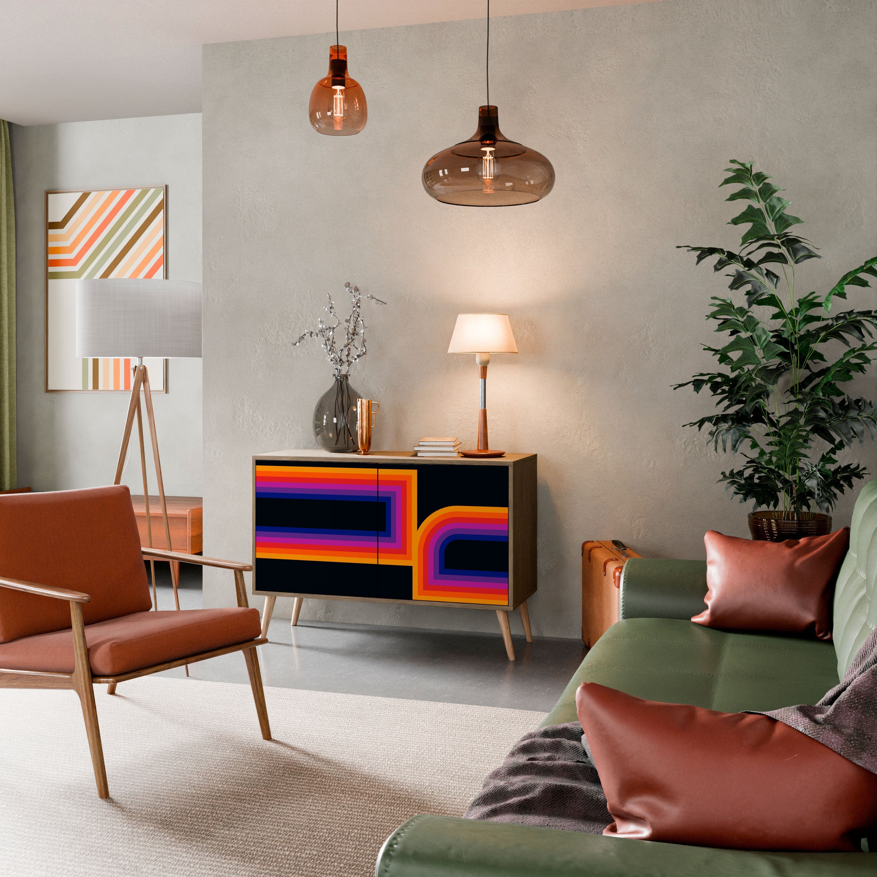 BLINDED BY THE LIGHTS Sideboard mit 2 Türen in Eichenoptik