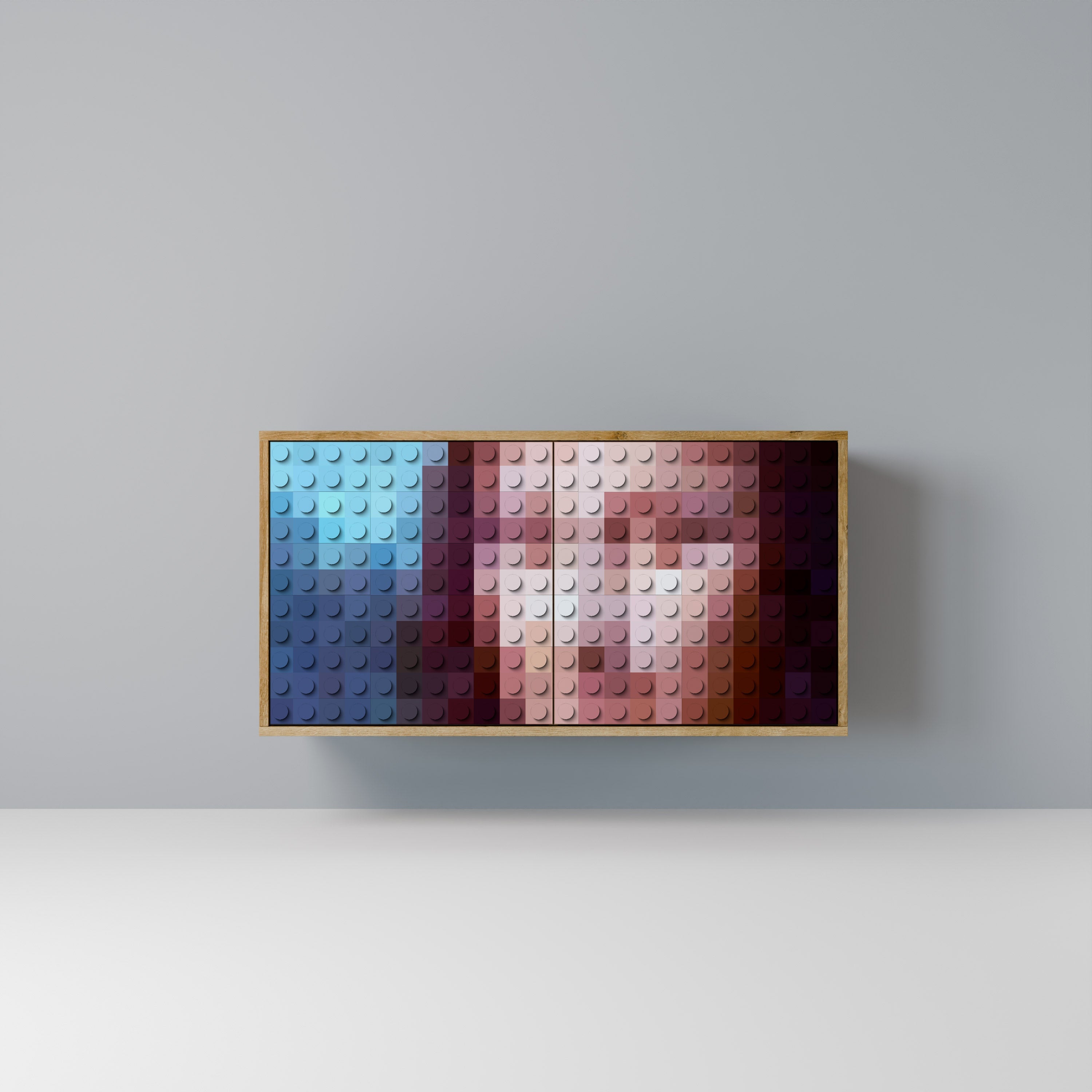CONSTRUCTIVE ART Sideboard mit 2 Türen in Eichenoptik