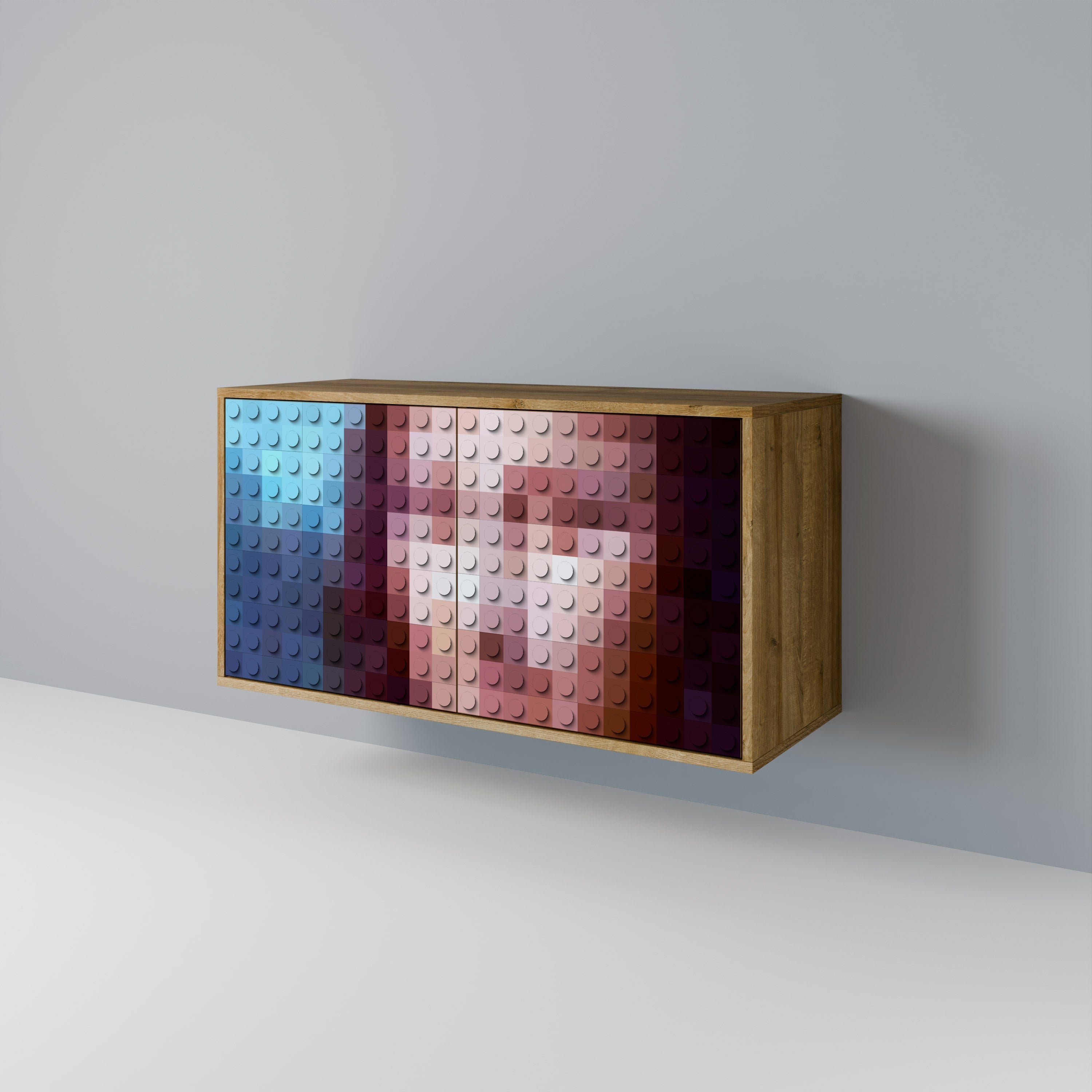 CONSTRUCTIVE ART Sideboard mit 2 Türen in Eichenoptik