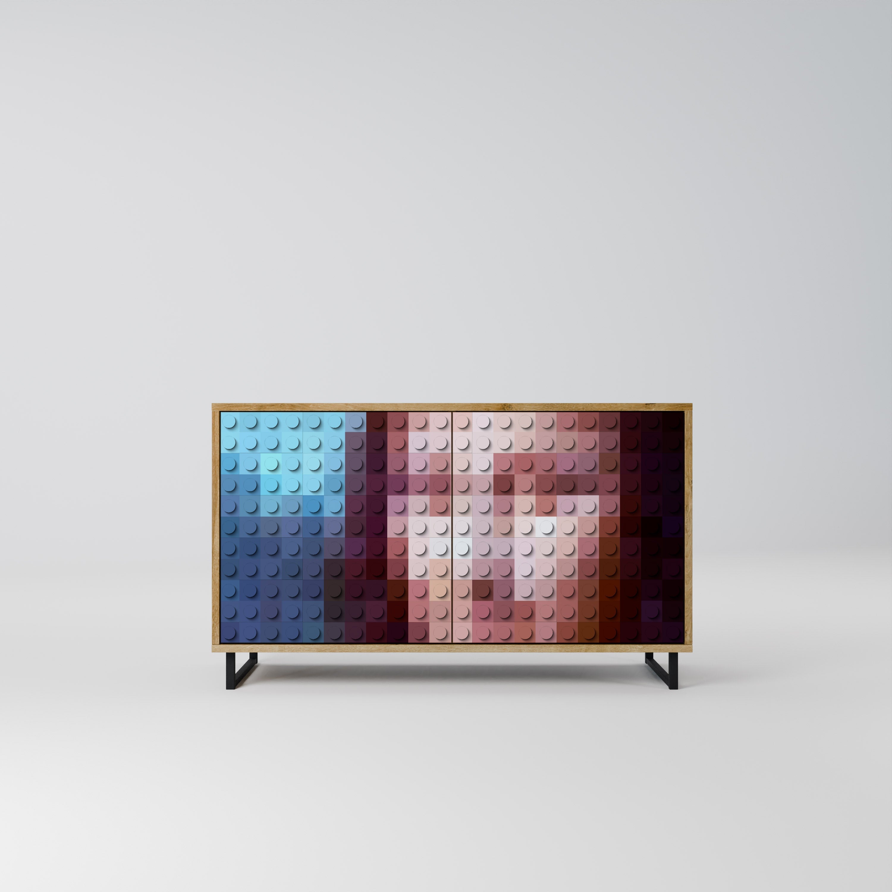 CONSTRUCTIVE ART Sideboard mit 2 Türen in Eichenoptik