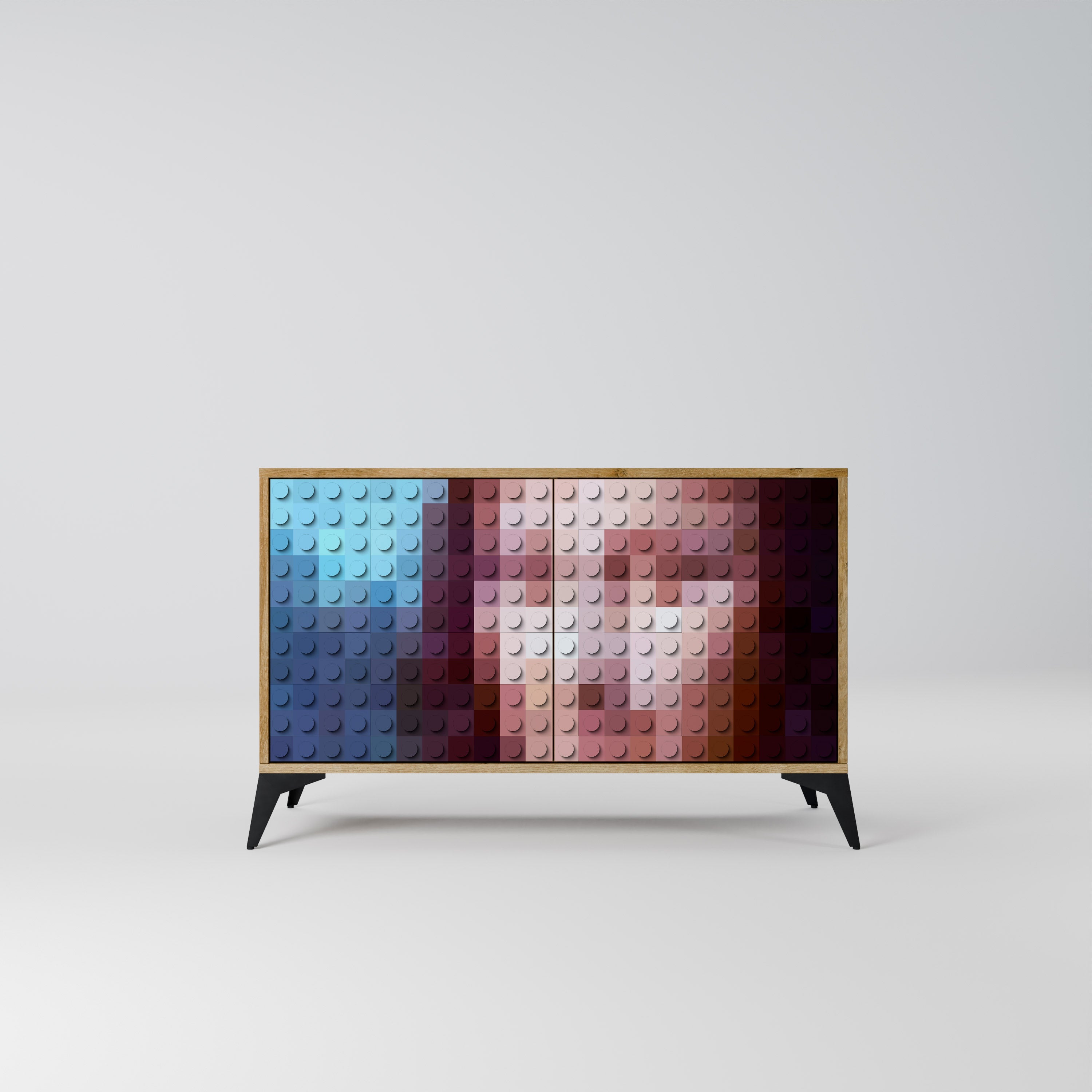 CONSTRUCTIVE ART Sideboard mit 2 Türen in Eichenoptik