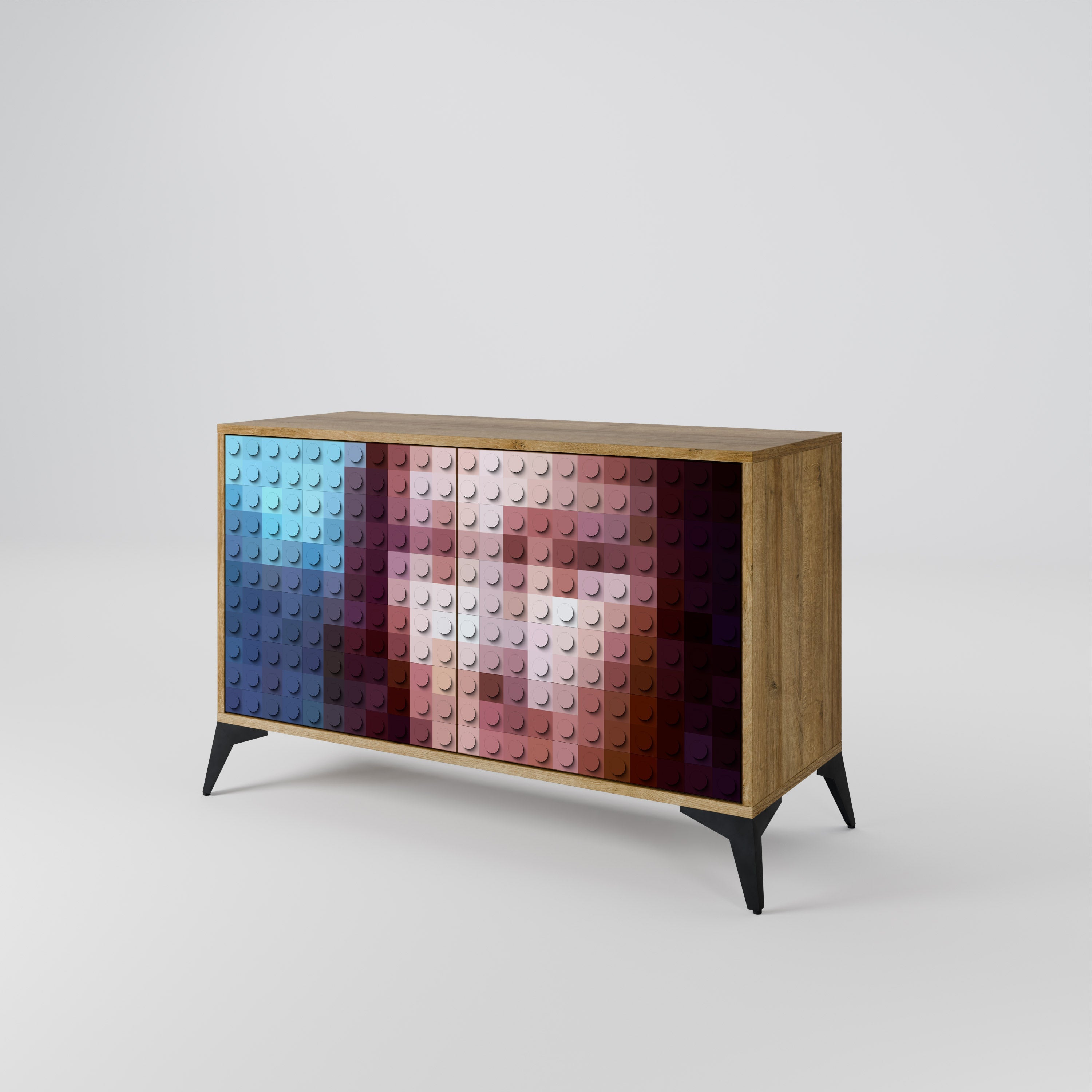 CONSTRUCTIVE ART Sideboard mit 2 Türen in Eichenoptik
