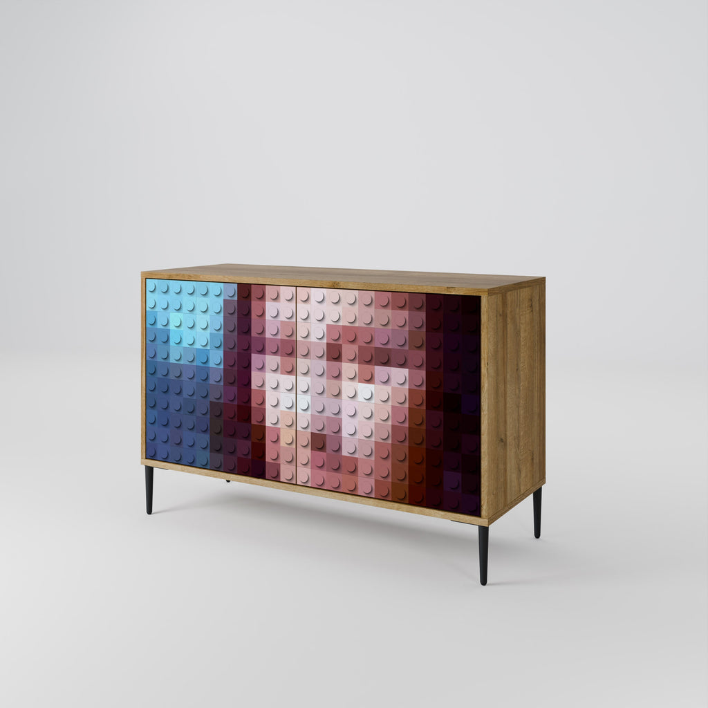 CONSTRUCTIVE ART Sideboard mit 2 Türen in Eichenoptik