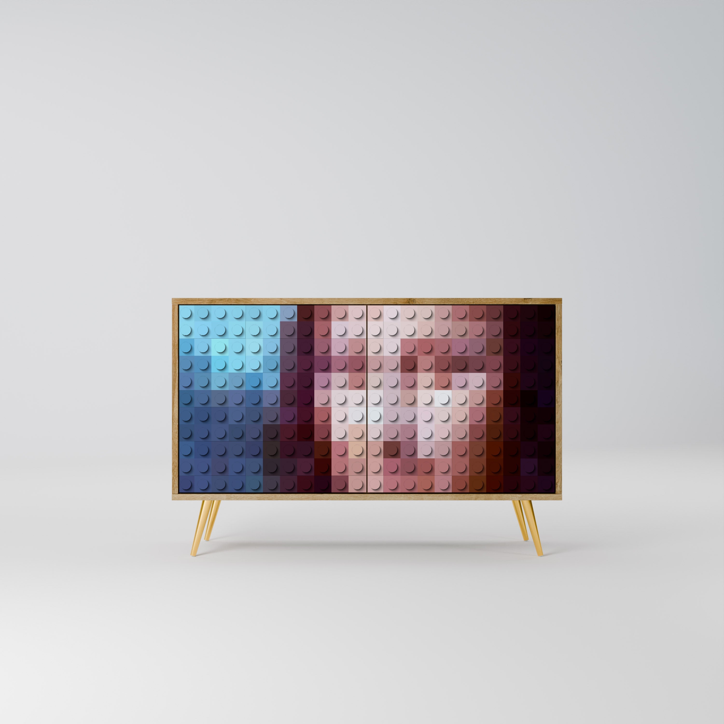 CONSTRUCTIVE ART Sideboard mit 2 Türen in Eichenoptik