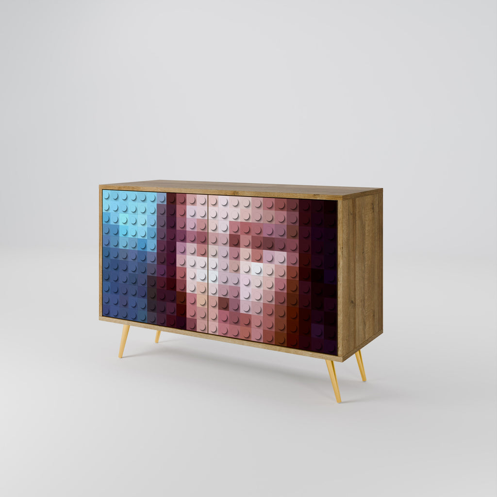 CONSTRUCTIVE ART Sideboard mit 2 Türen in Eichenoptik