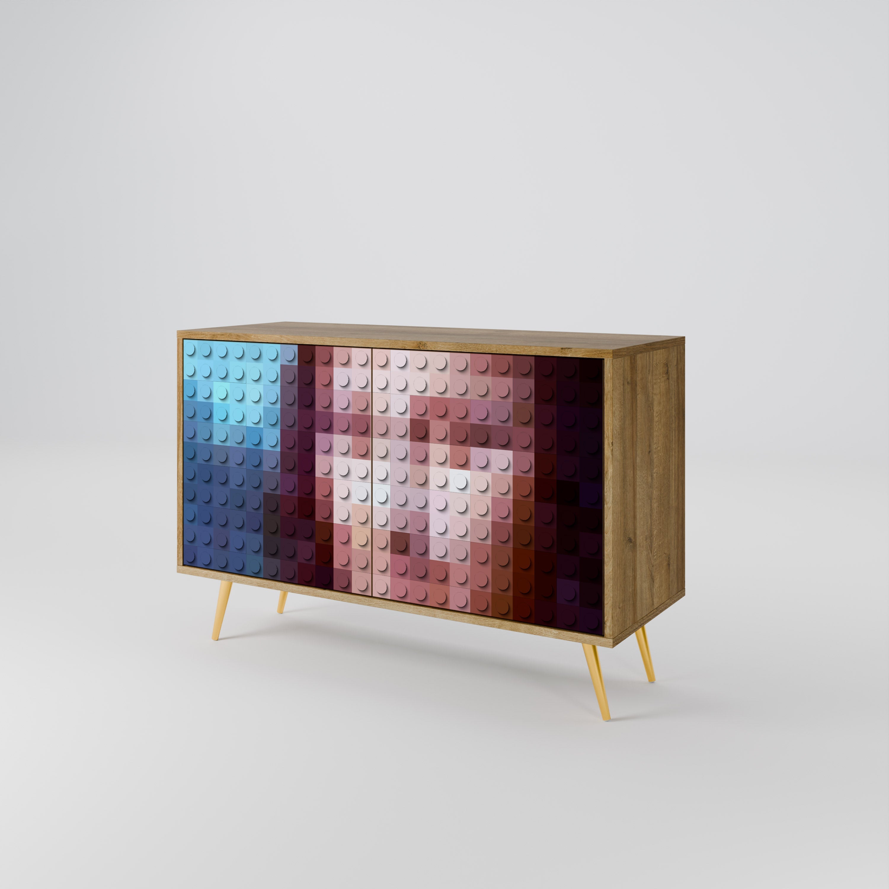 CONSTRUCTIVE ART Sideboard mit 2 Türen in Eichenoptik