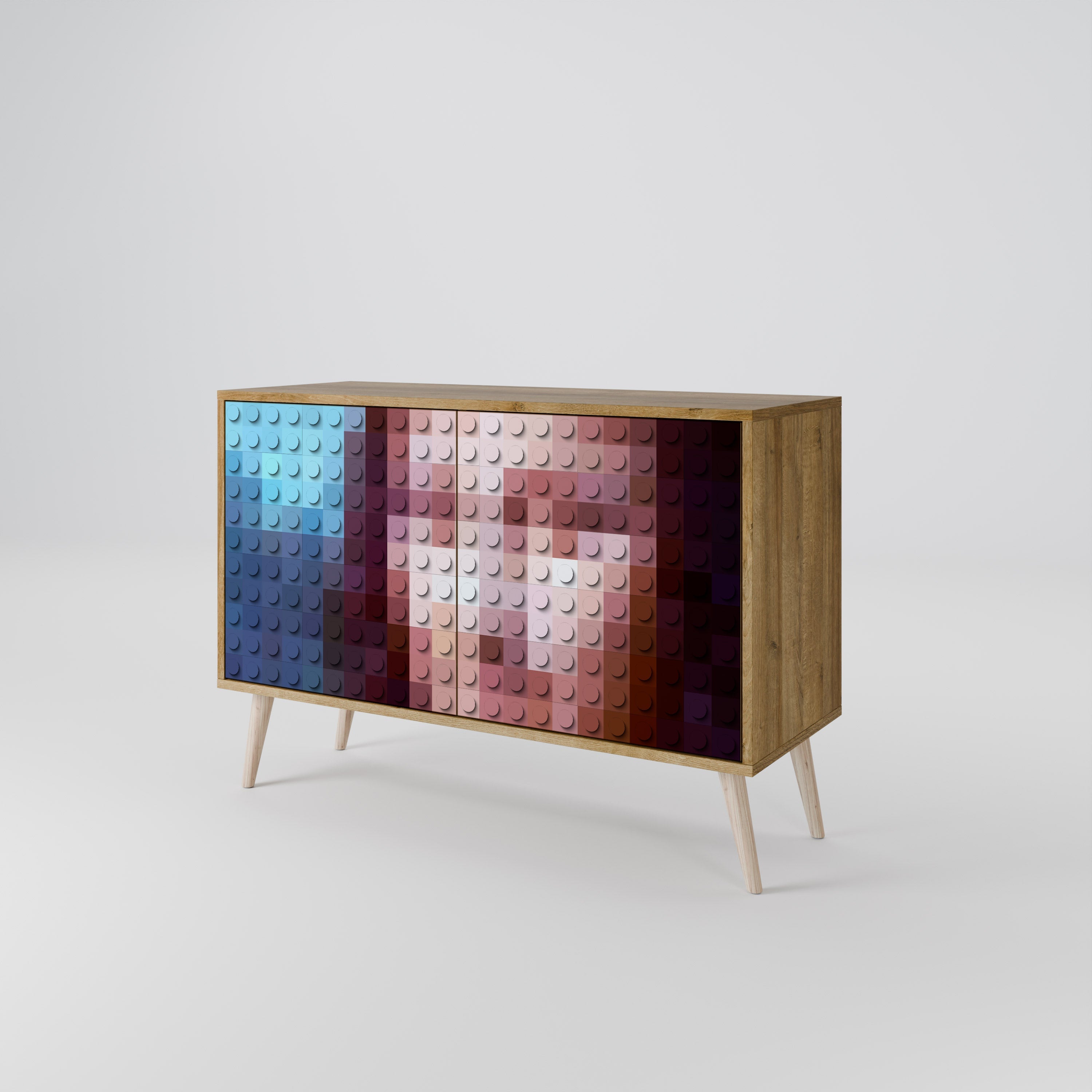 CONSTRUCTIVE ART Sideboard mit 2 Türen in Eichenoptik