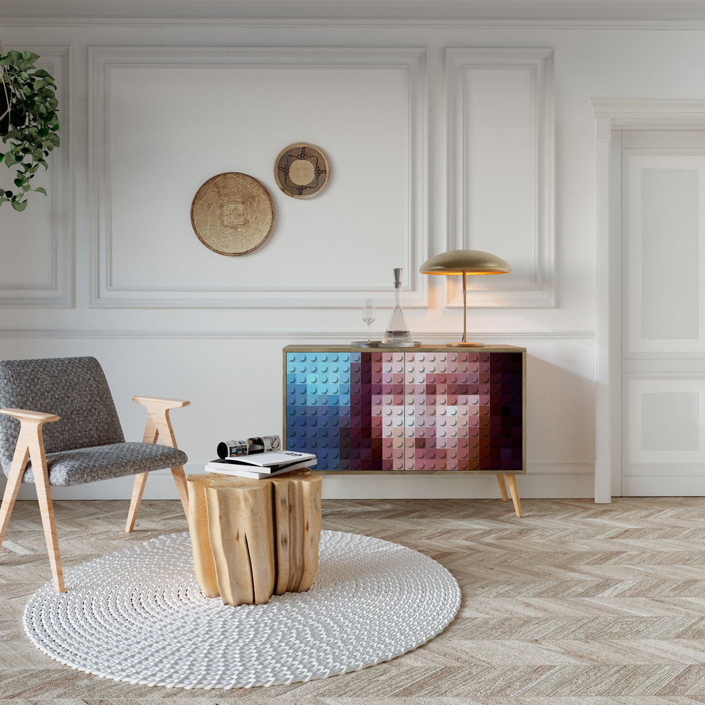 CONSTRUCTIVE ART Sideboard mit 2 Türen in Eichenoptik