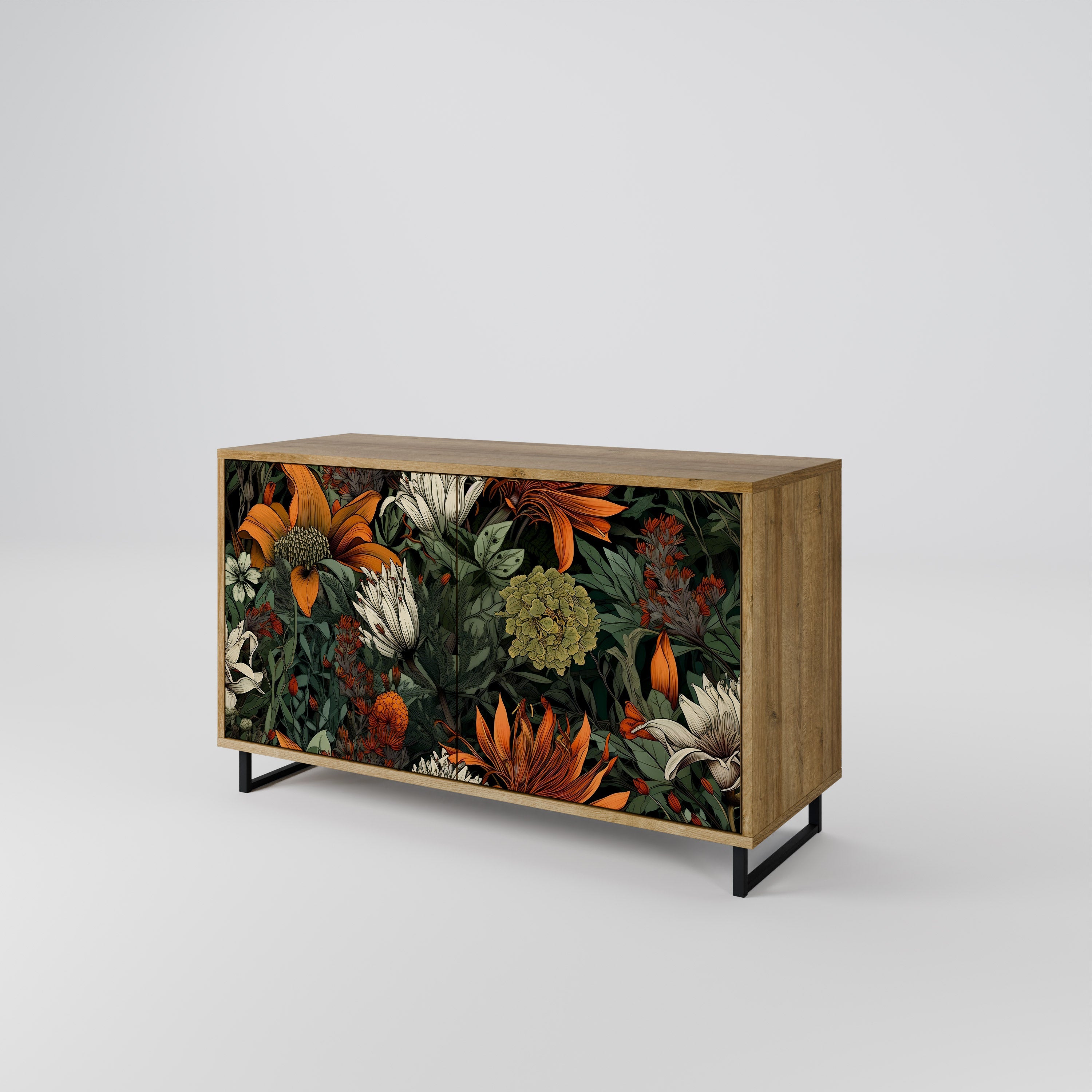 MIDNIGHT SPROUT Sideboard mit 2 Türen in Eichenoptik