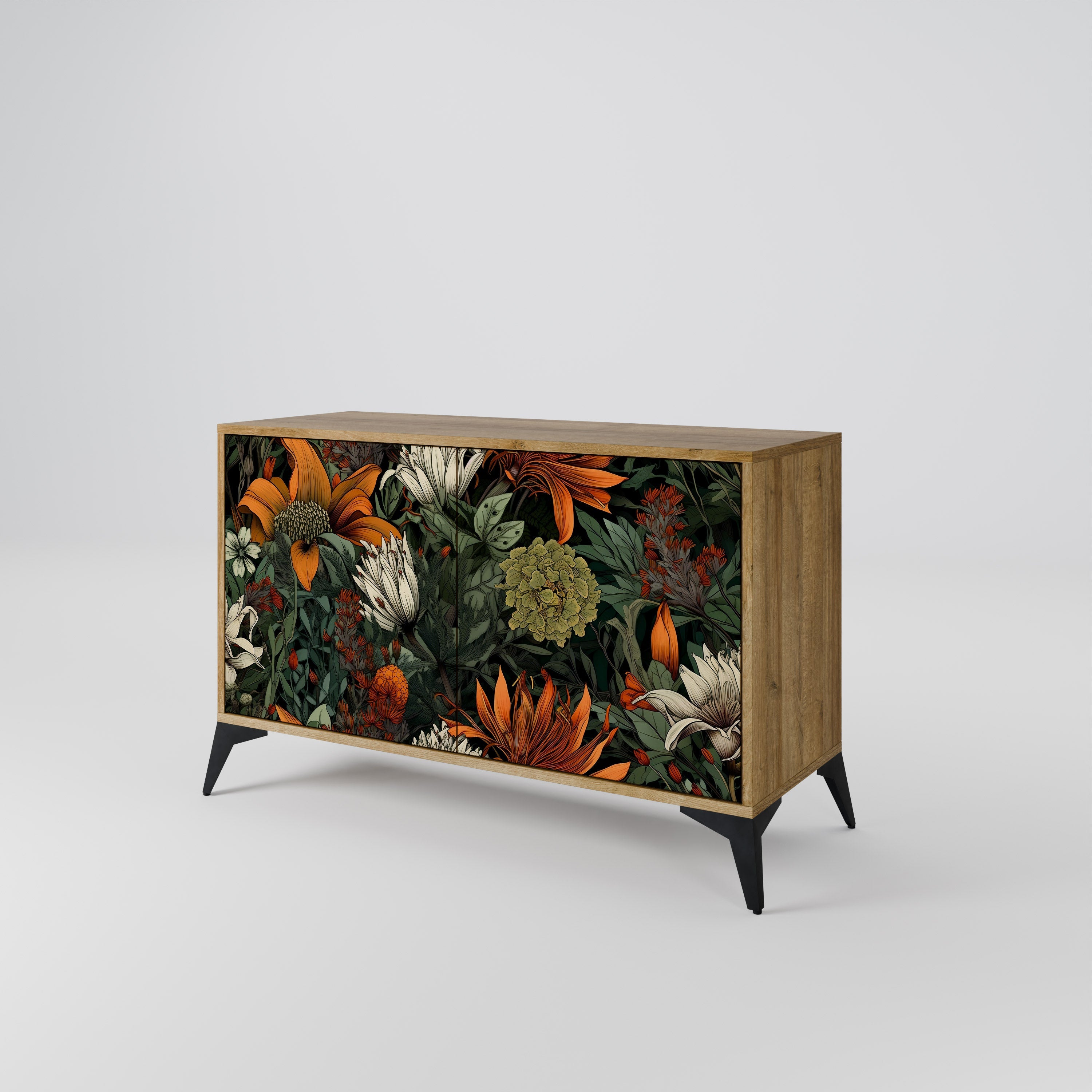 MIDNIGHT SPROUT Sideboard mit 2 Türen in Eichenoptik