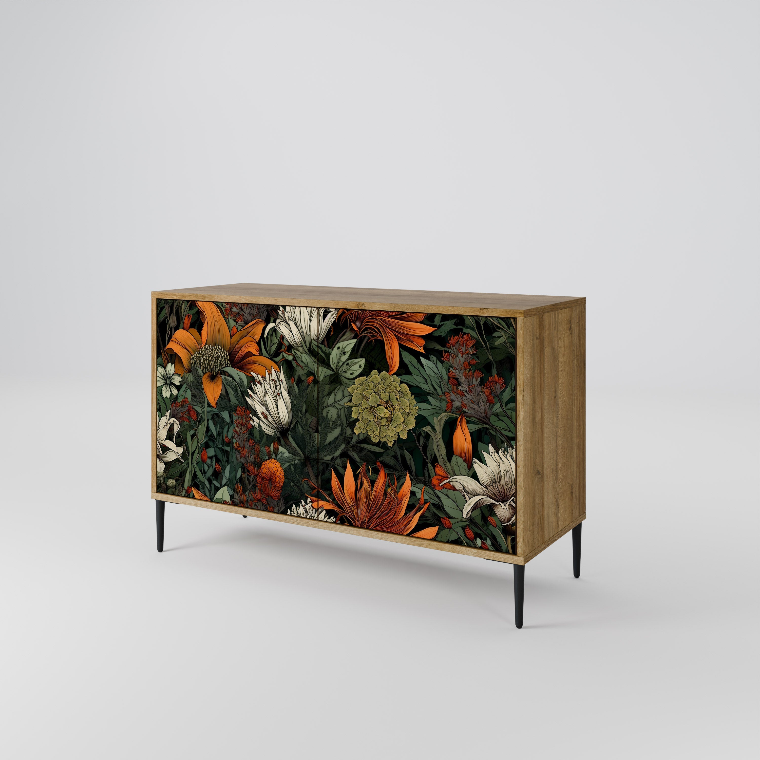 MIDNIGHT SPROUT Sideboard mit 2 Türen in Eichenoptik