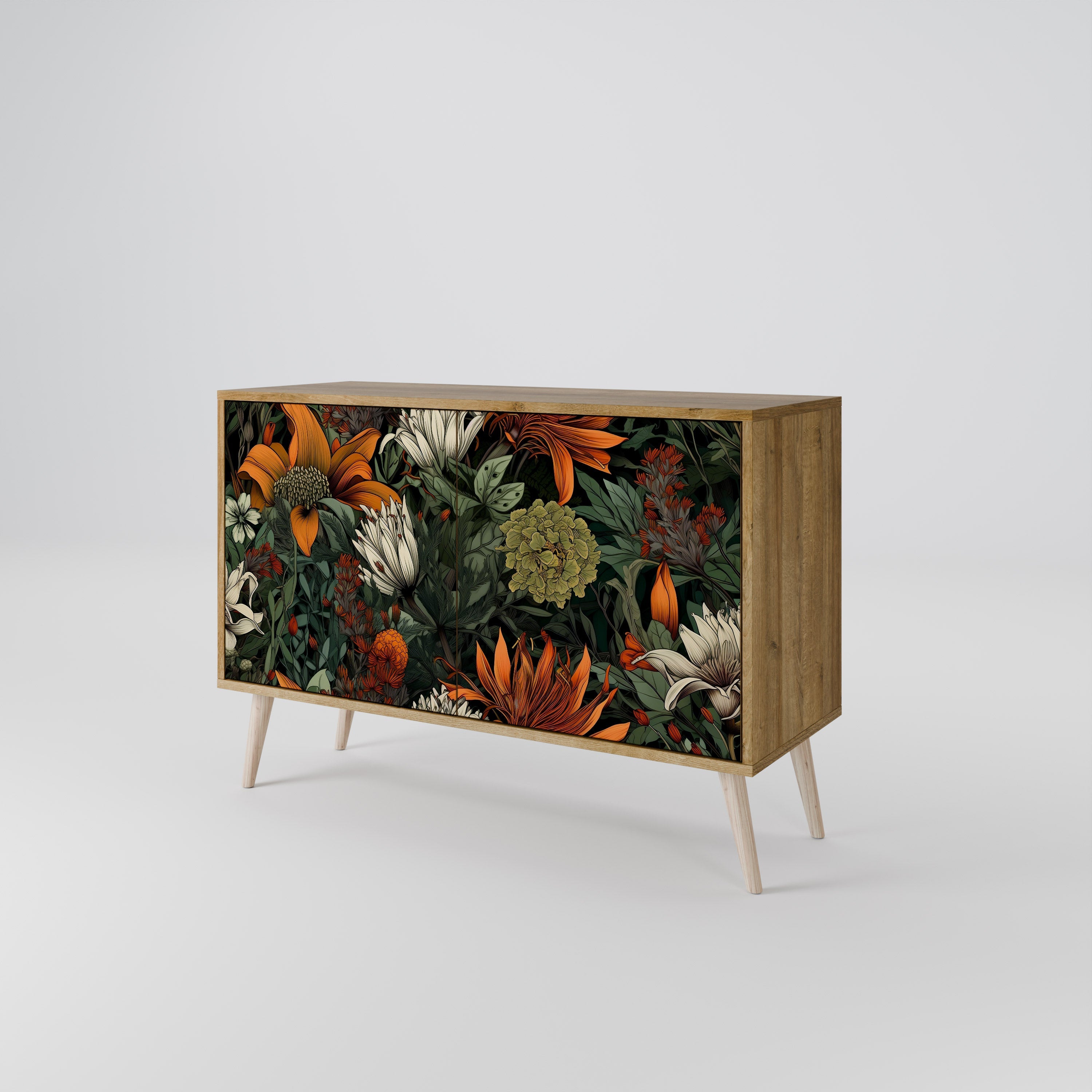 MIDNIGHT SPROUT Sideboard mit 2 Türen in Eichenoptik