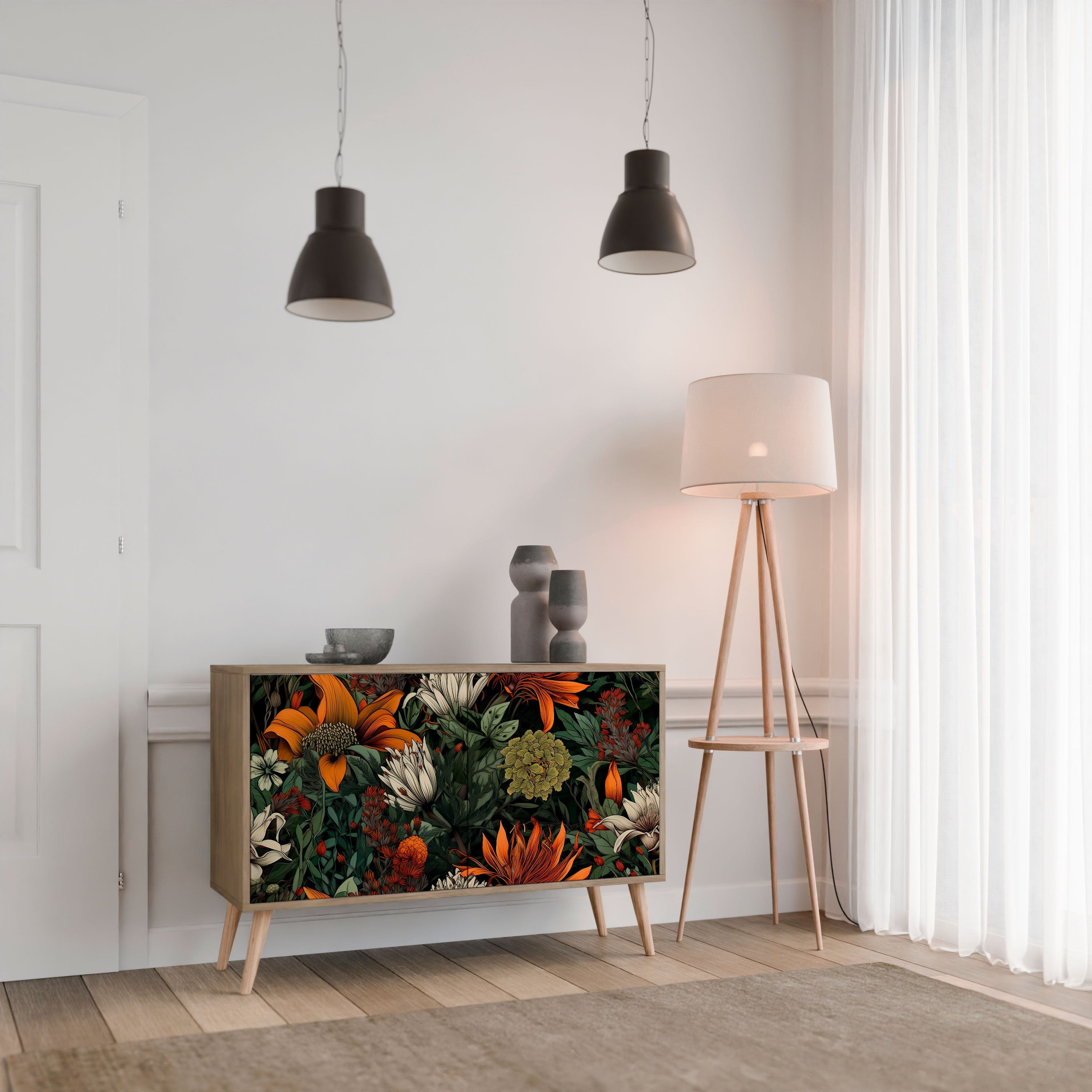 MIDNIGHT SPROUT Sideboard mit 2 Türen in Eichenoptik