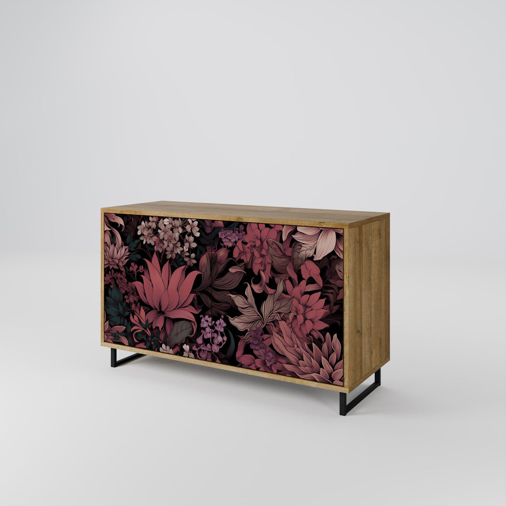 FLORAL WHISPER Sideboard mit 2 Türen in Eichenoptik
