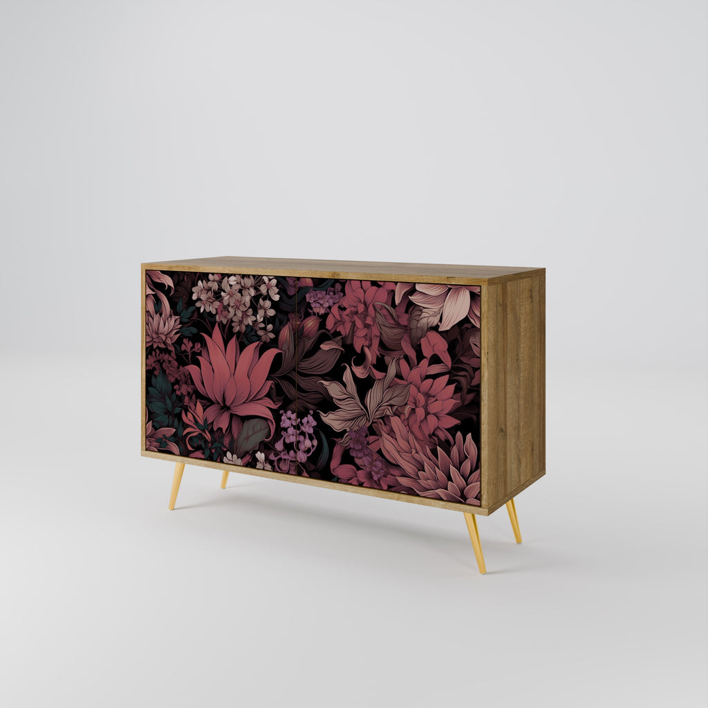 FLORAL WHISPER Sideboard mit 2 Türen in Eichenoptik