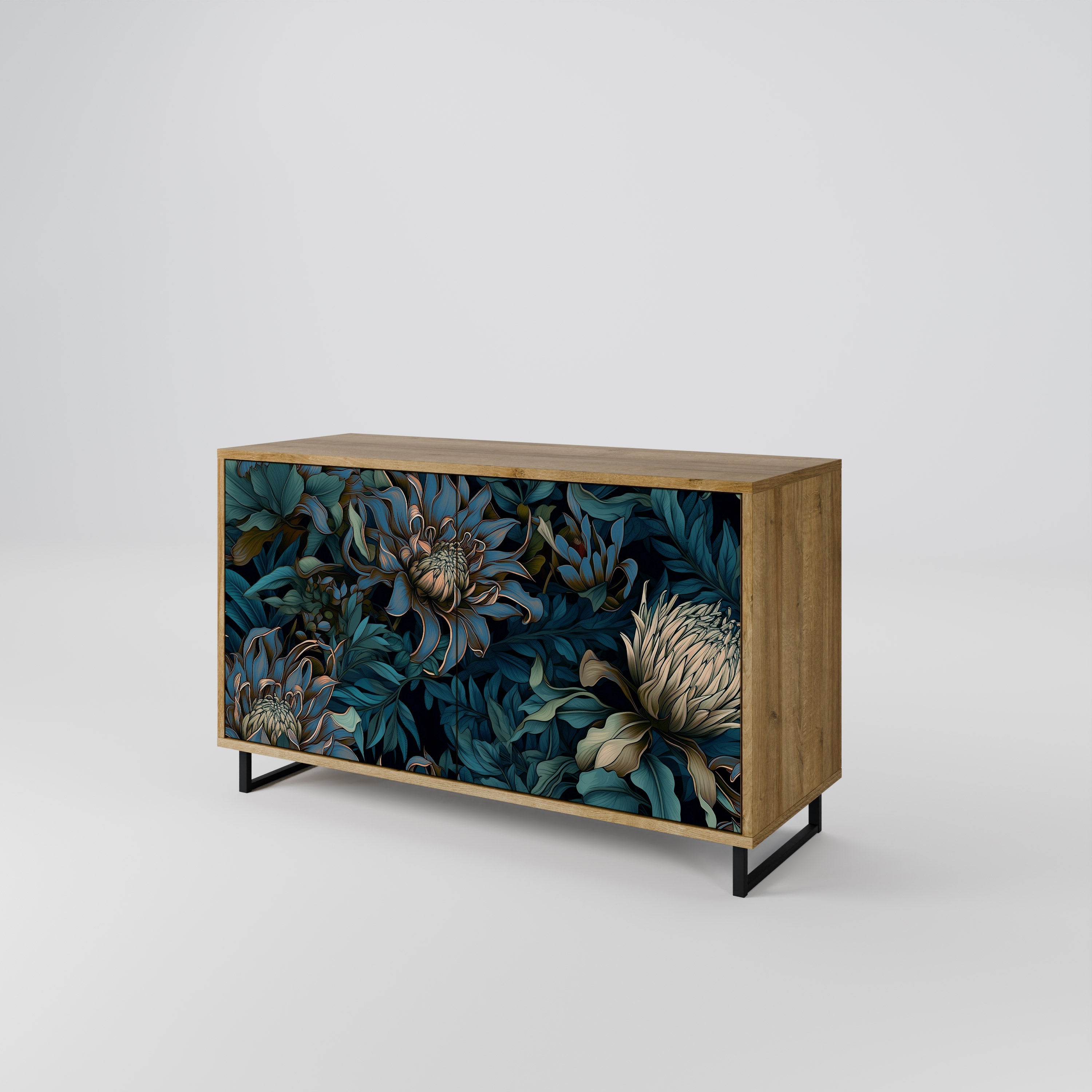 TWILIGHT BLOOM Sideboard mit 2 Türen in Eichenoptik