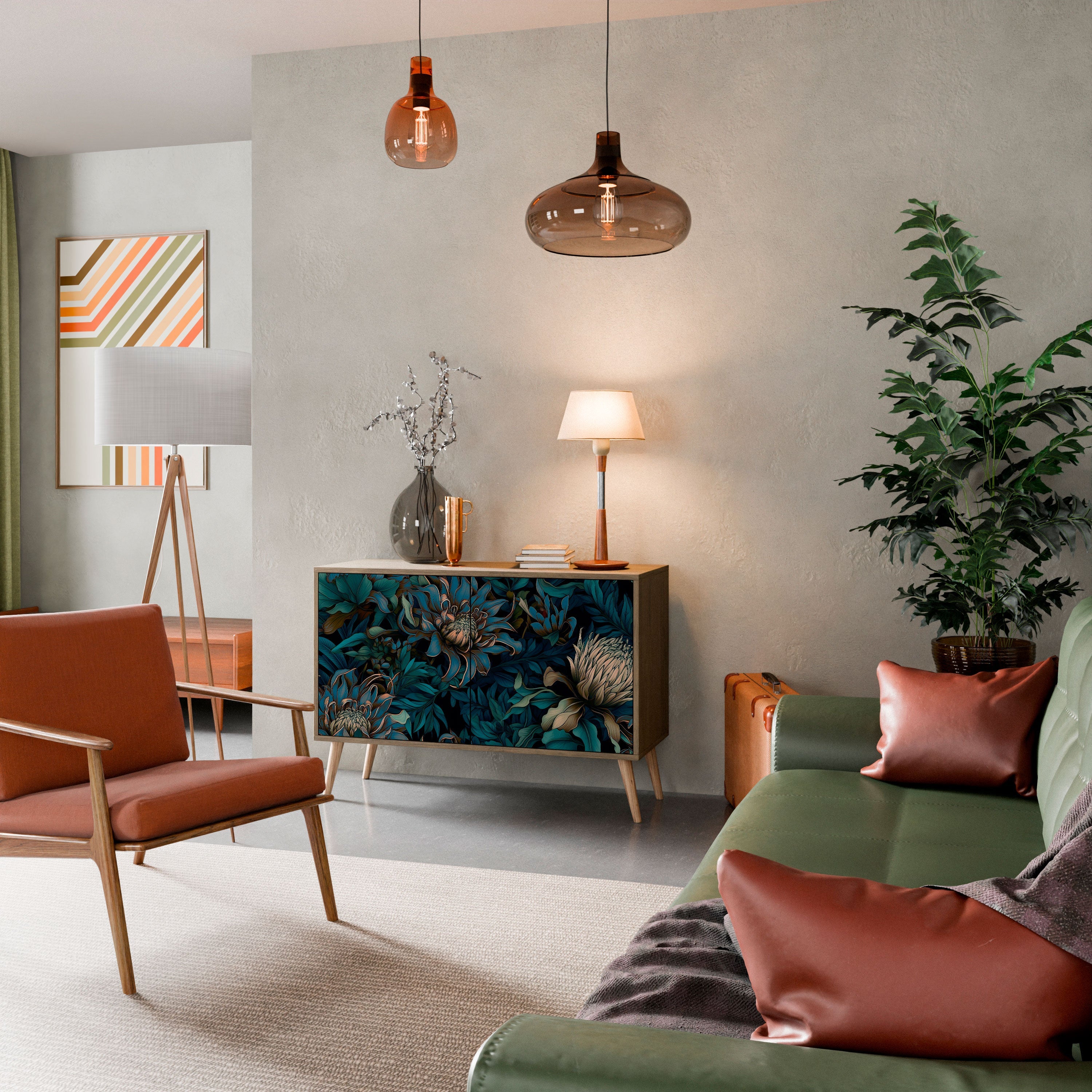 TWILIGHT BLOOM Sideboard mit 2 Türen in Eichenoptik