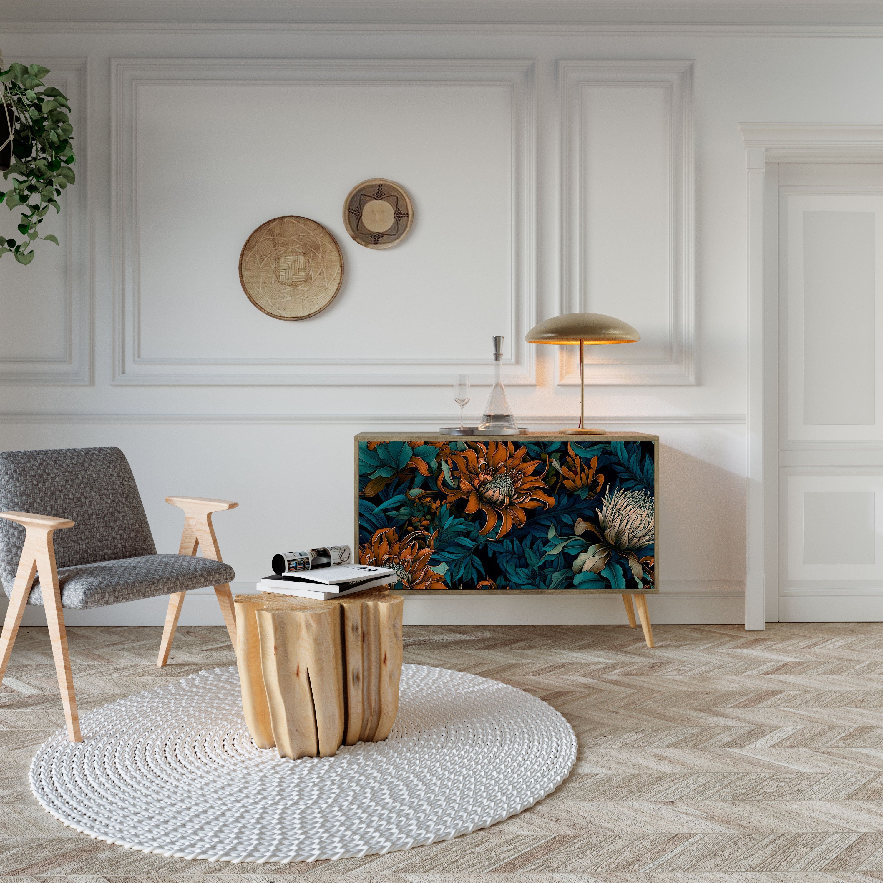 MORNING BLOOM Sideboard mit 2 Türen in Eichenoptik