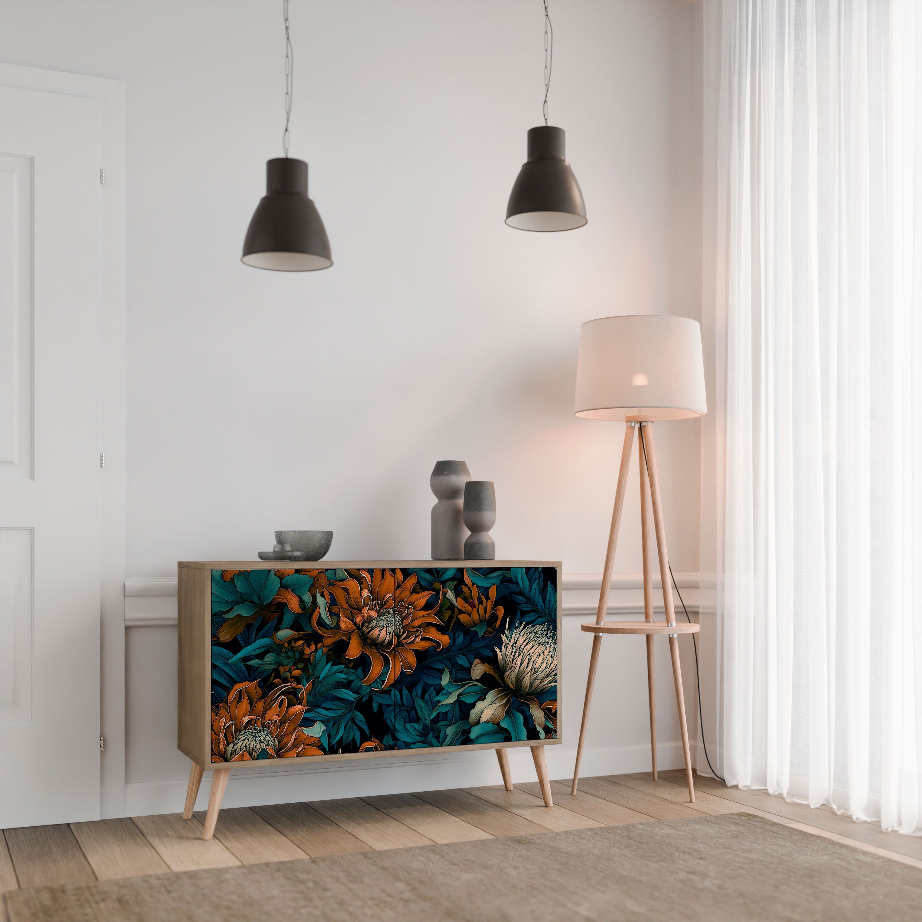 MORNING BLOOM Sideboard mit 2 Türen in Eichenoptik