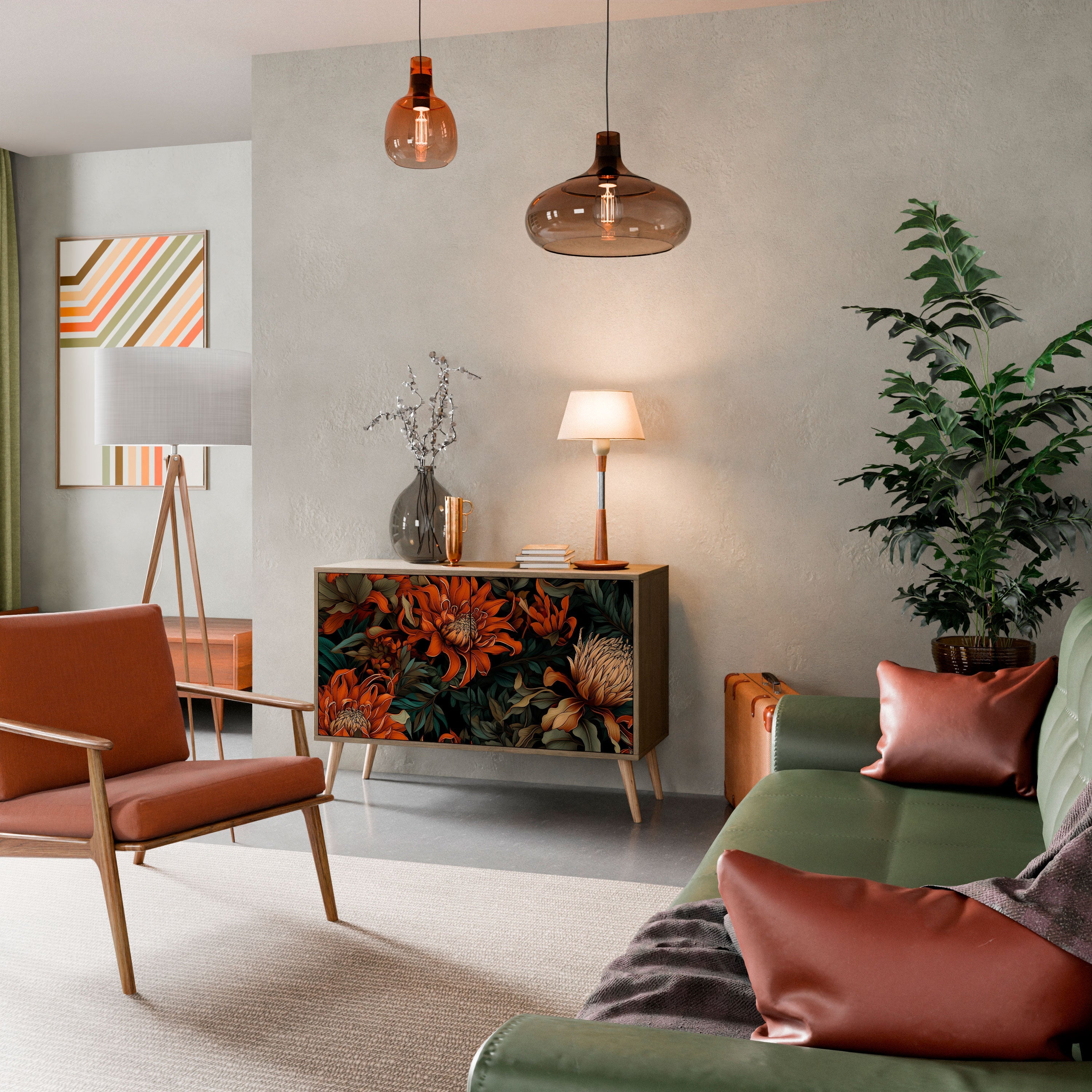 DAWN BLOOM Sideboard mit 2 Türen in Eichenoptik