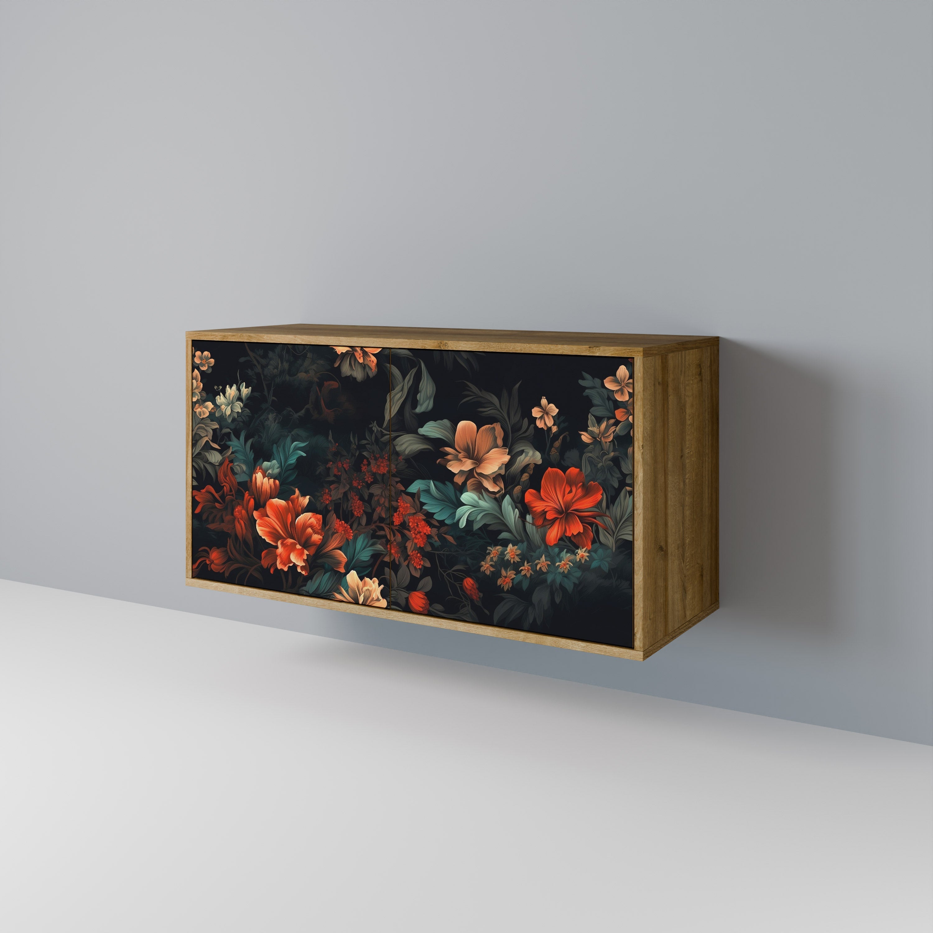 IMAGINARY BLOSSOM Sideboard mit 2 Türen in Eichenoptik