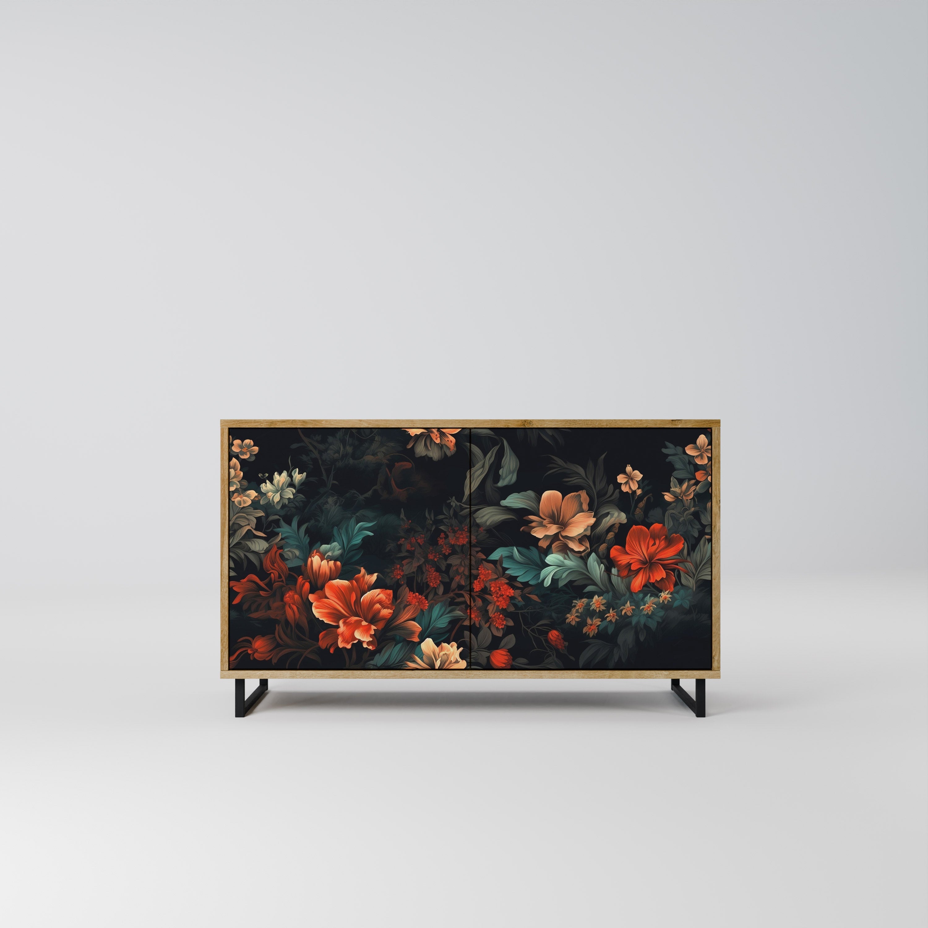 IMAGINARY BLOSSOM Sideboard mit 2 Türen in Eichenoptik