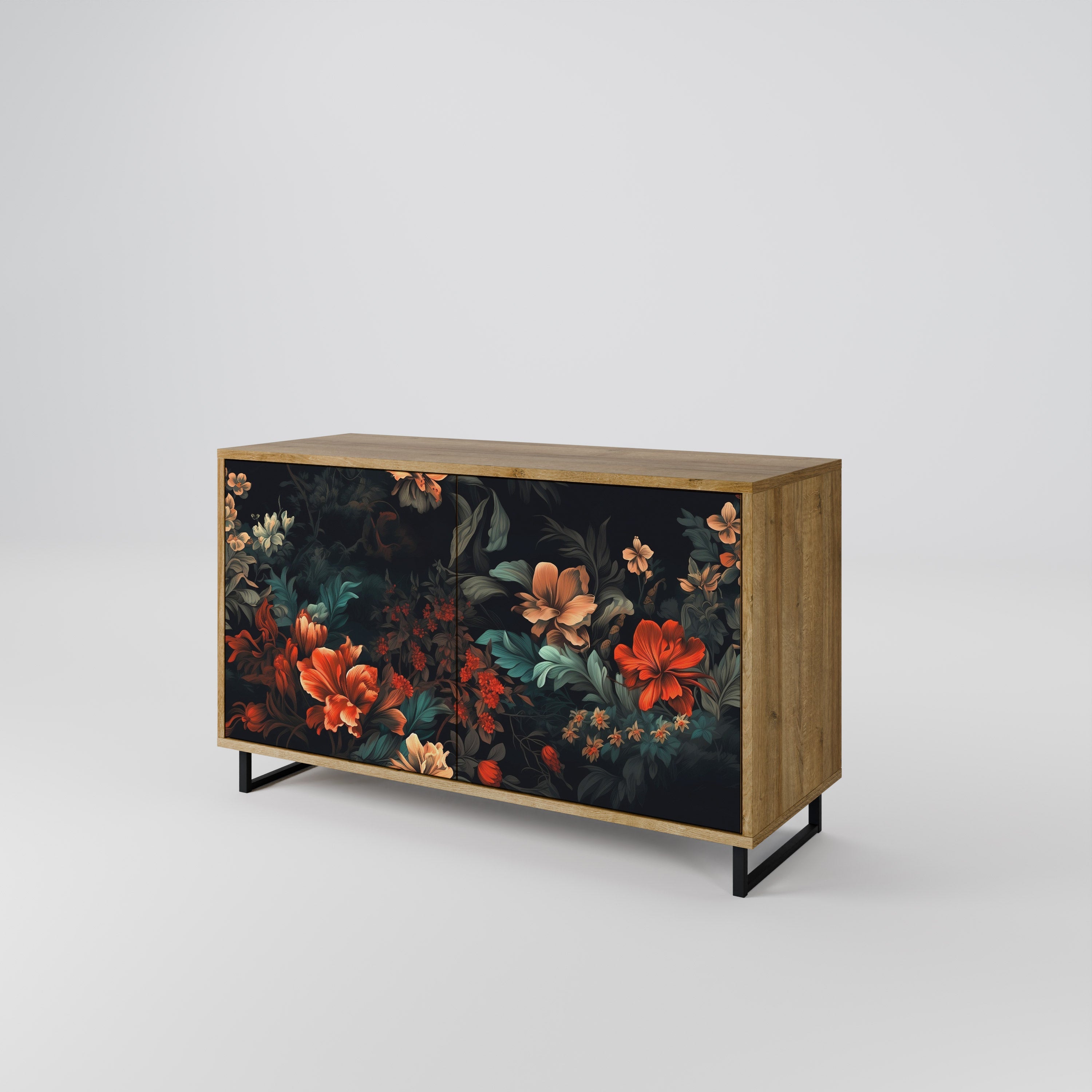 IMAGINARY BLOSSOM Sideboard mit 2 Türen in Eichenoptik