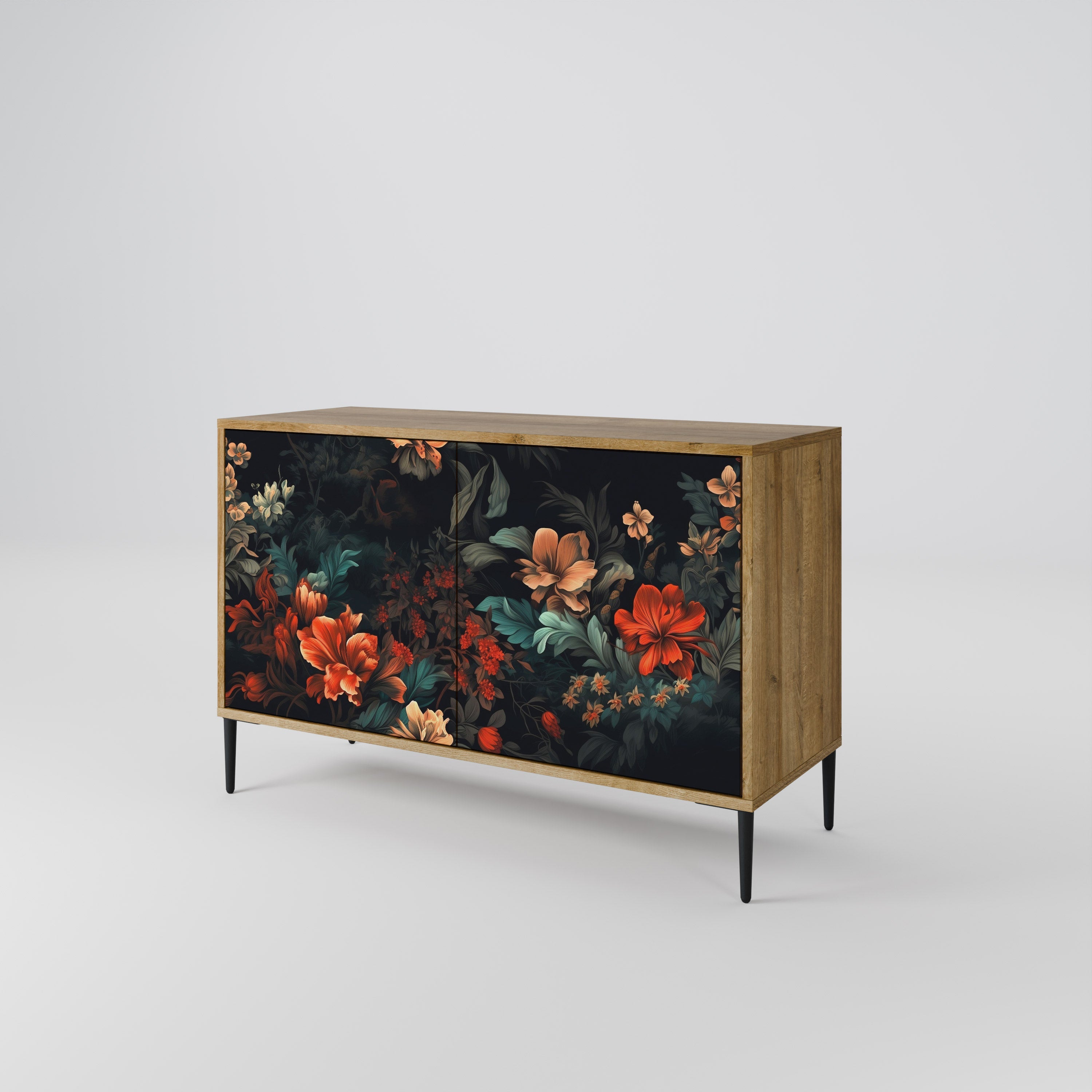 IMAGINARY BLOSSOM Sideboard mit 2 Türen in Eichenoptik