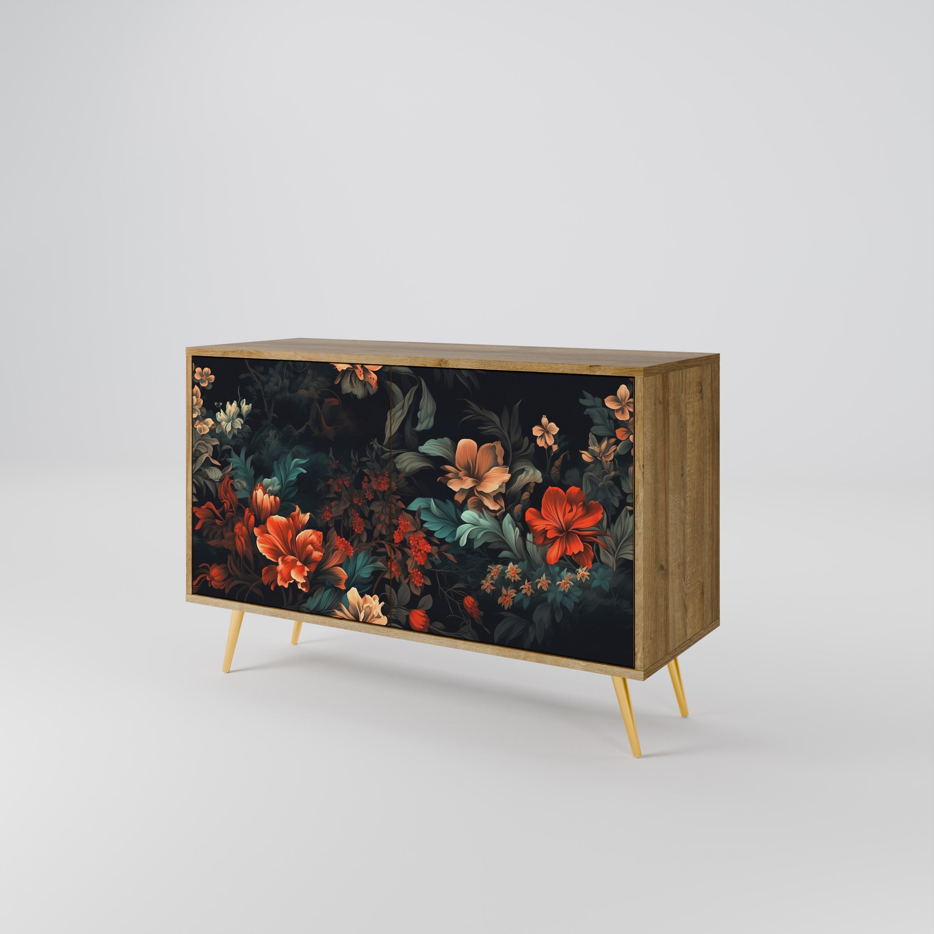 IMAGINARY BLOSSOM Sideboard mit 2 Türen in Eichenoptik