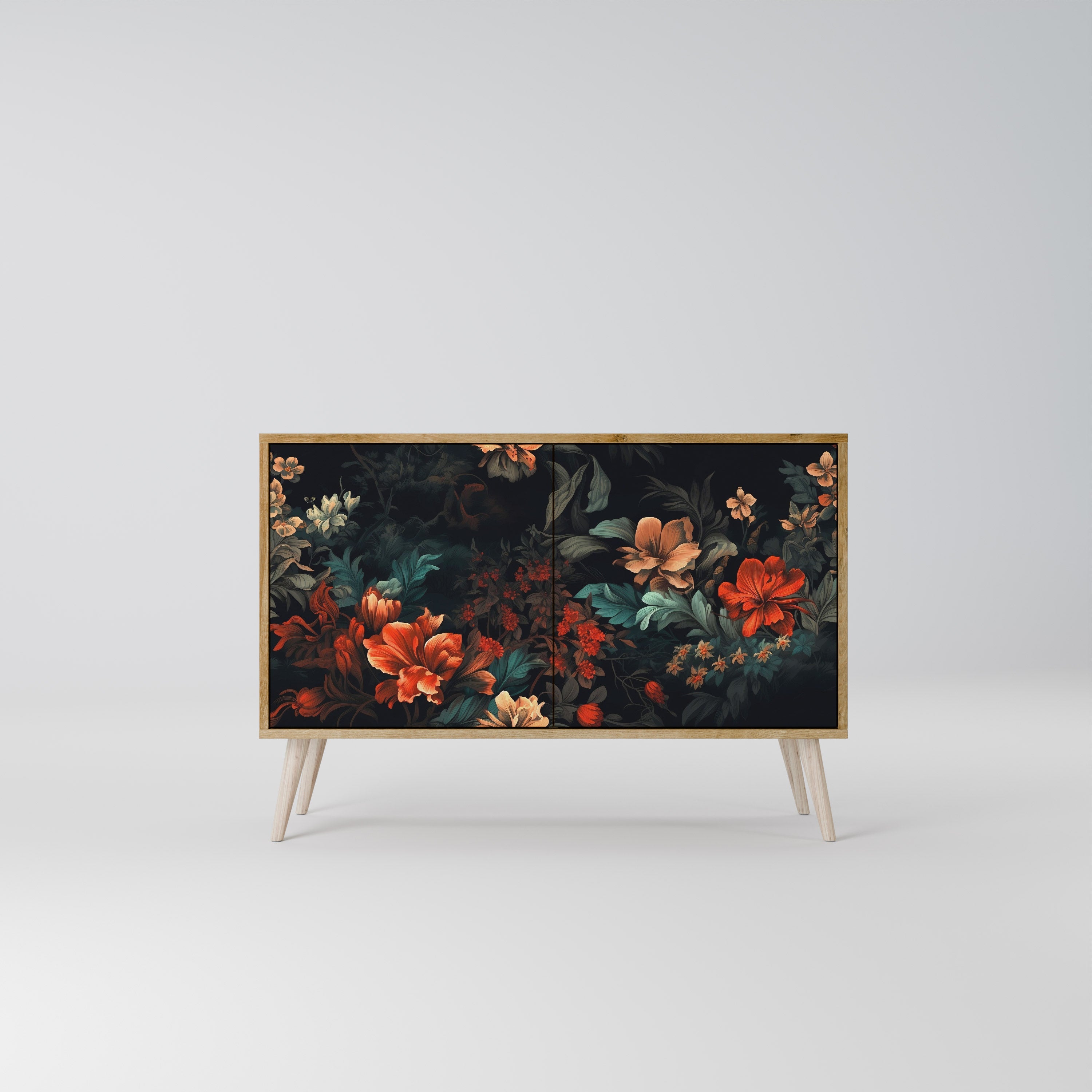 IMAGINARY BLOSSOM Sideboard mit 2 Türen in Eichenoptik