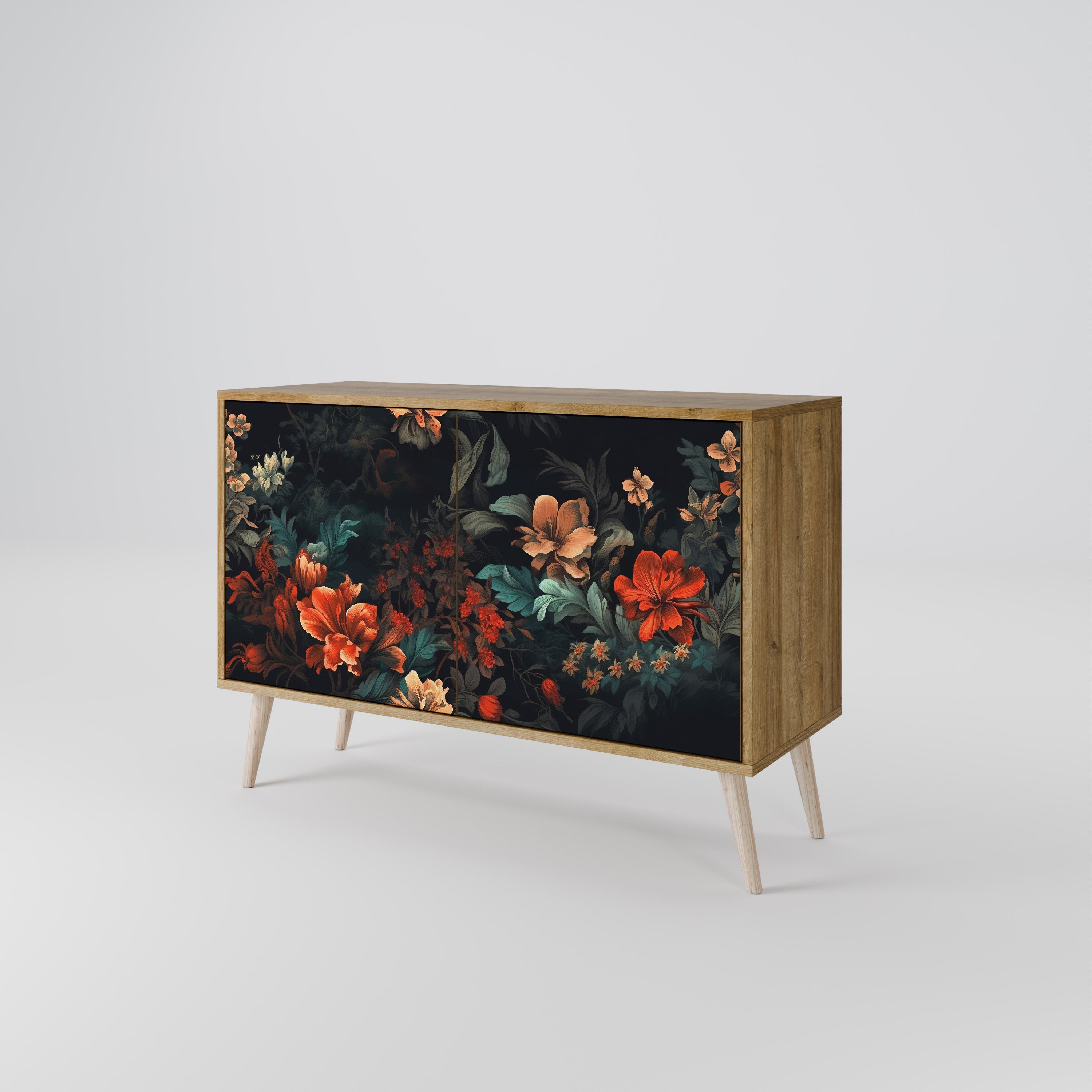 IMAGINARY BLOSSOM Sideboard mit 2 Türen in Eichenoptik