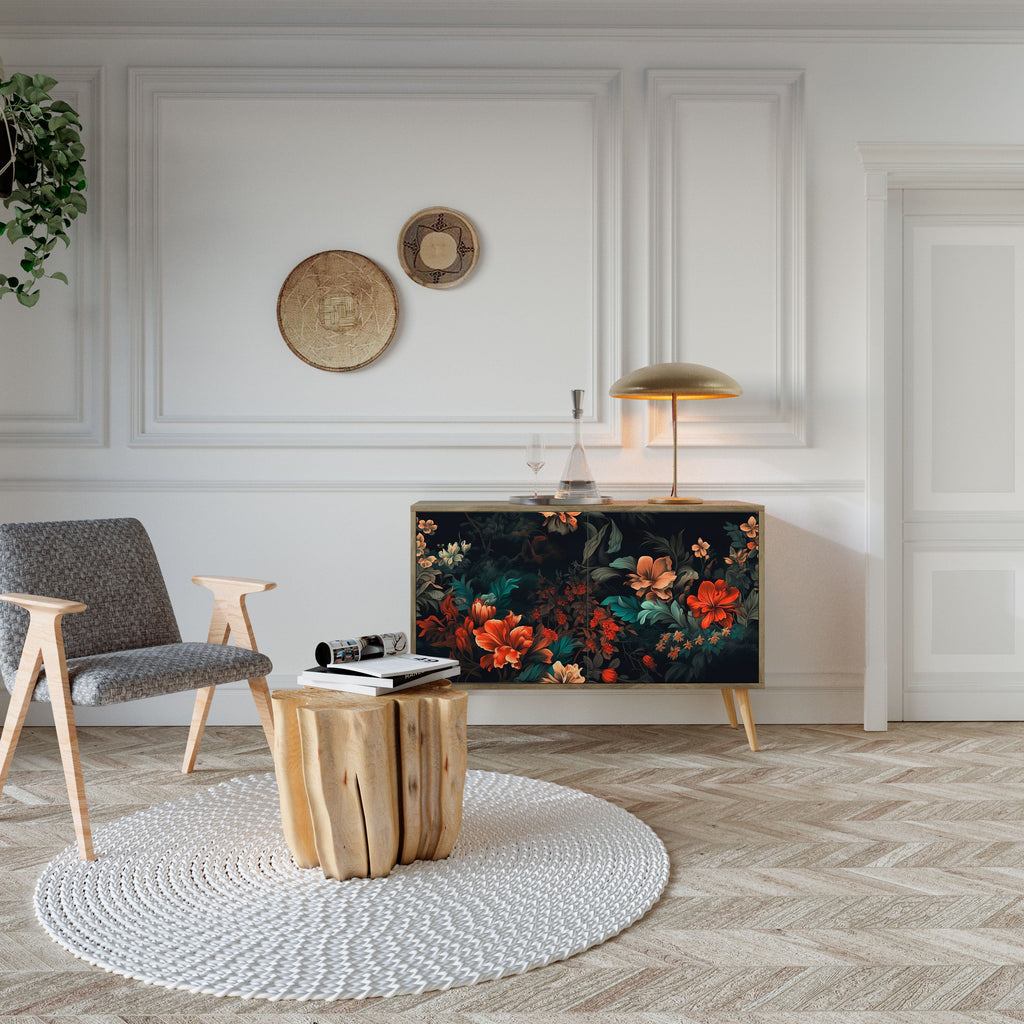 IMAGINARY BLOSSOM Sideboard mit 2 Türen in Eichenoptik