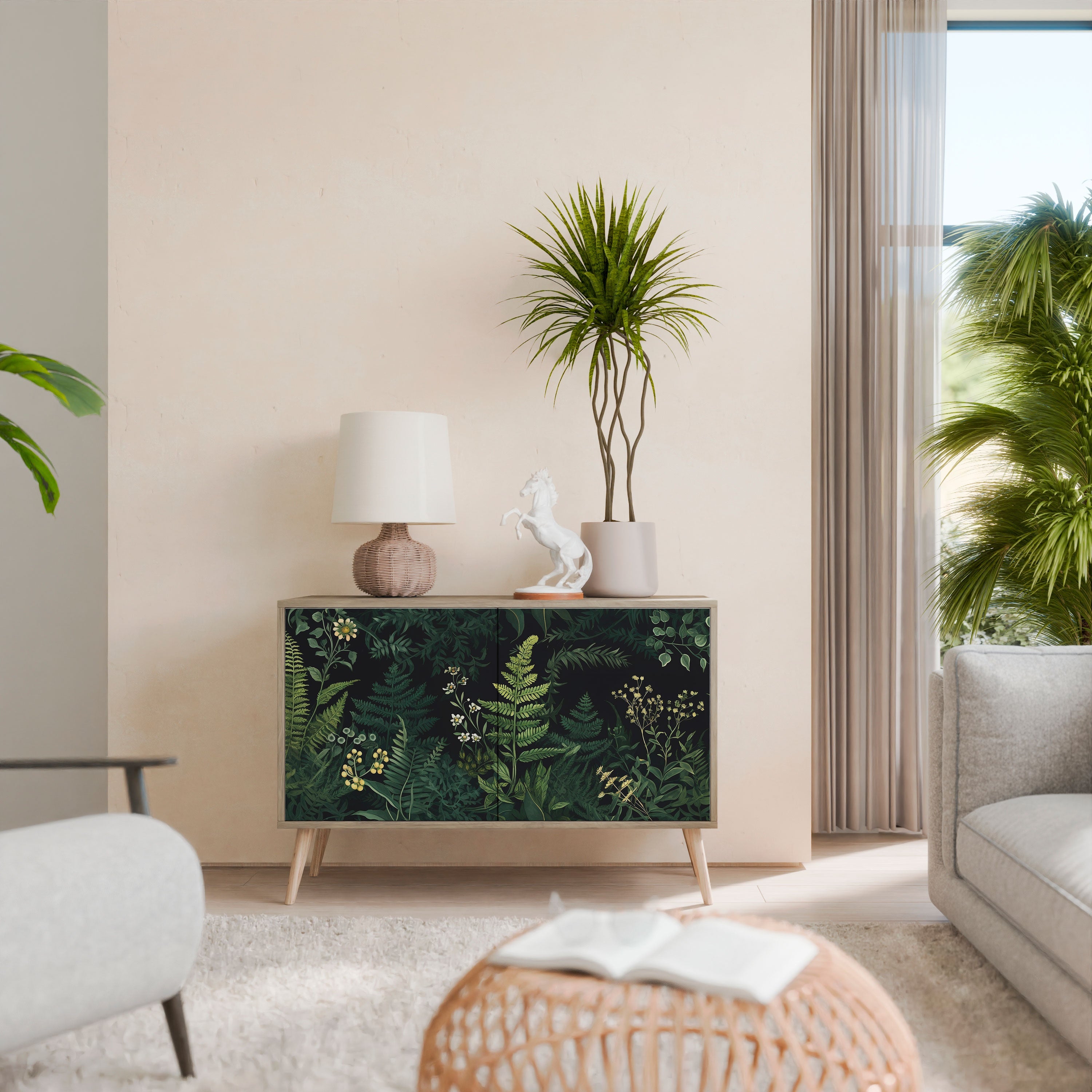 FERN FLOWERS Sideboard mit 2 Türen in Eichenoptik