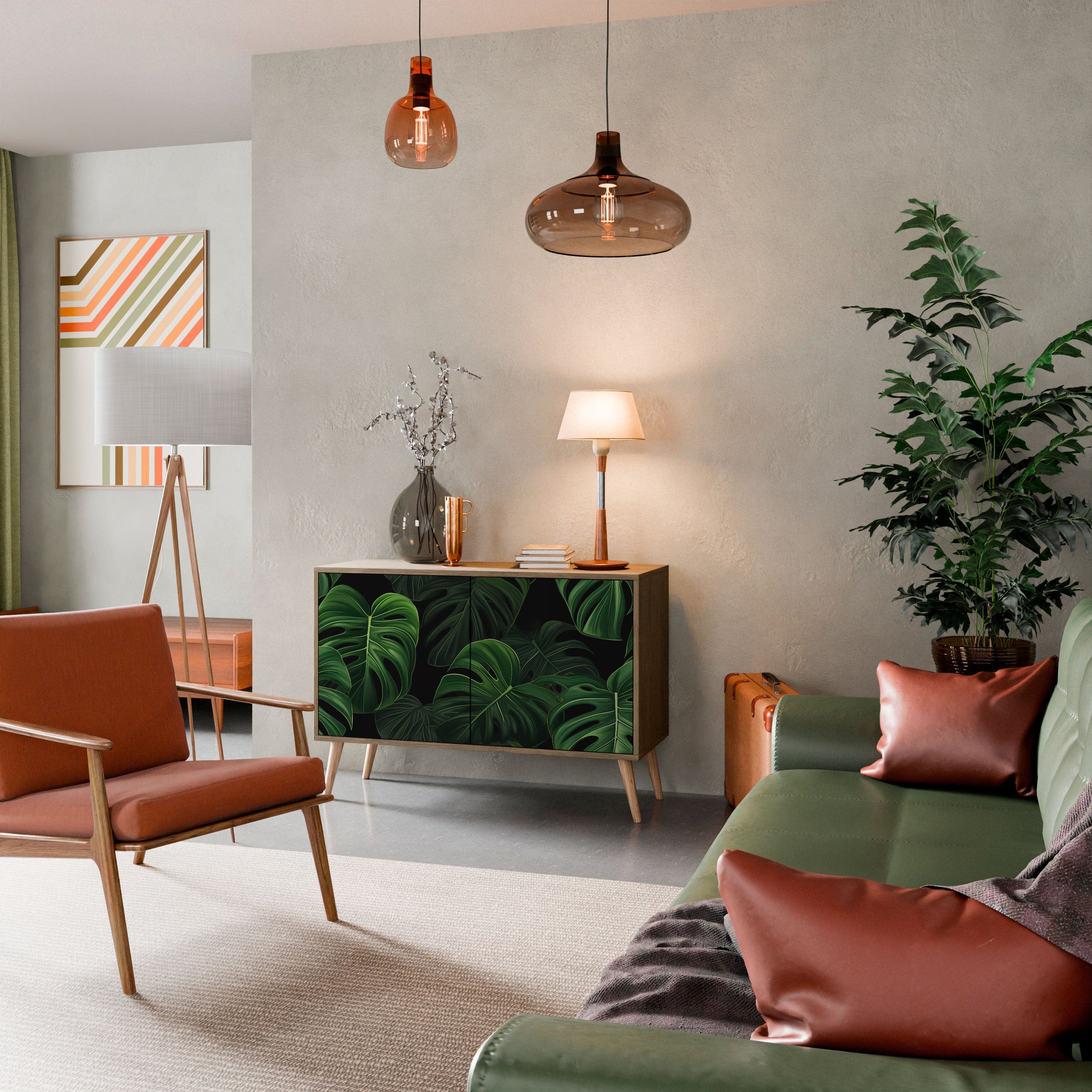INFINITE MONSTERA Sideboard mit 2 Türen in Eichenoptik
