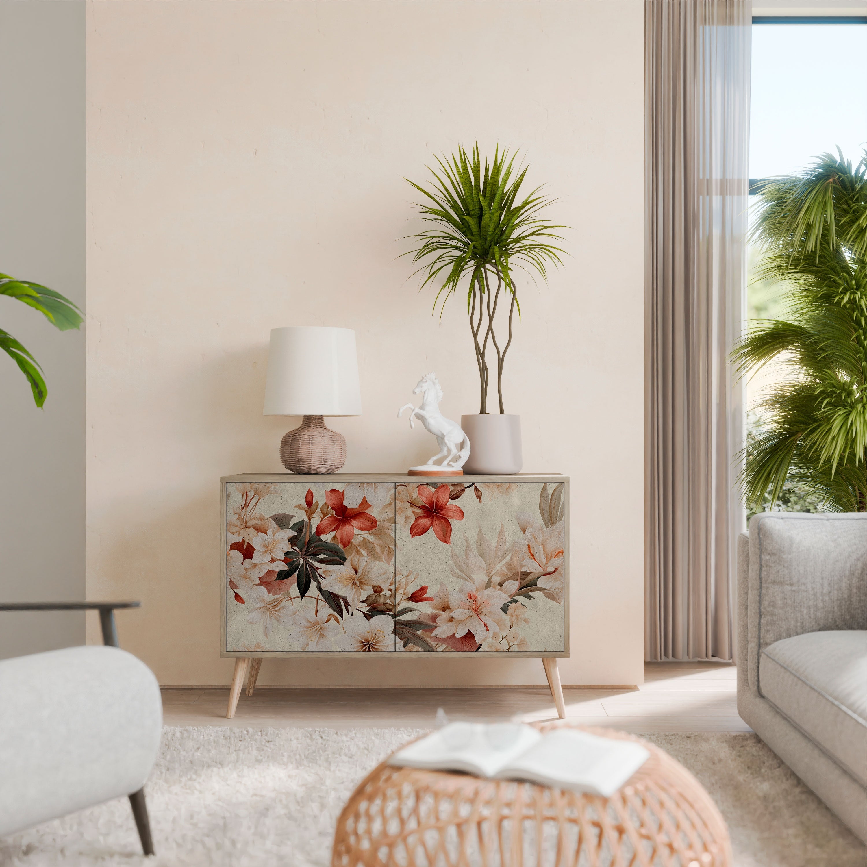 PETAL HARMONY Sideboard mit 2 Türen in Eichenoptik