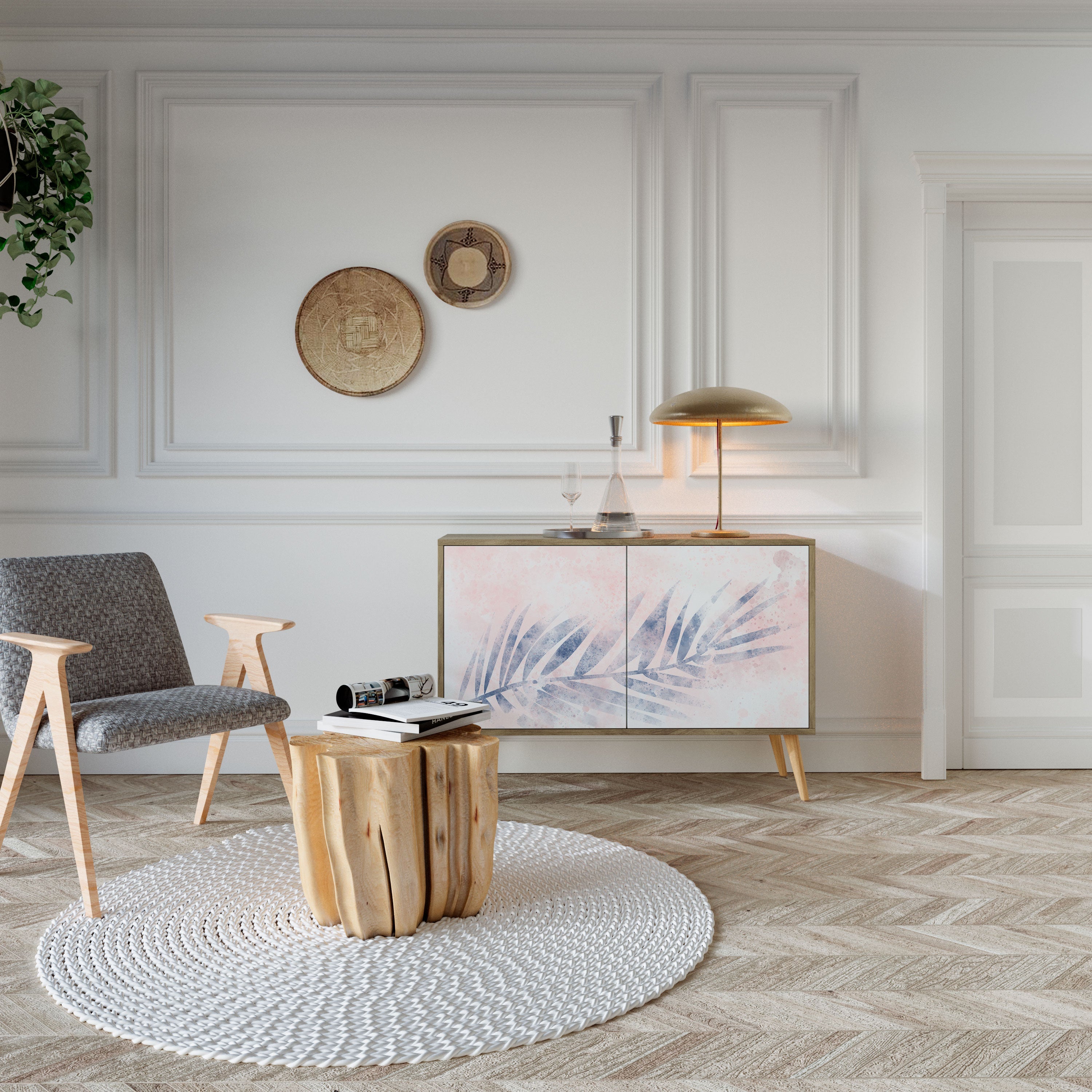 TIMELESS FLOAT Sideboard mit 2 Türen in Eichenoptik