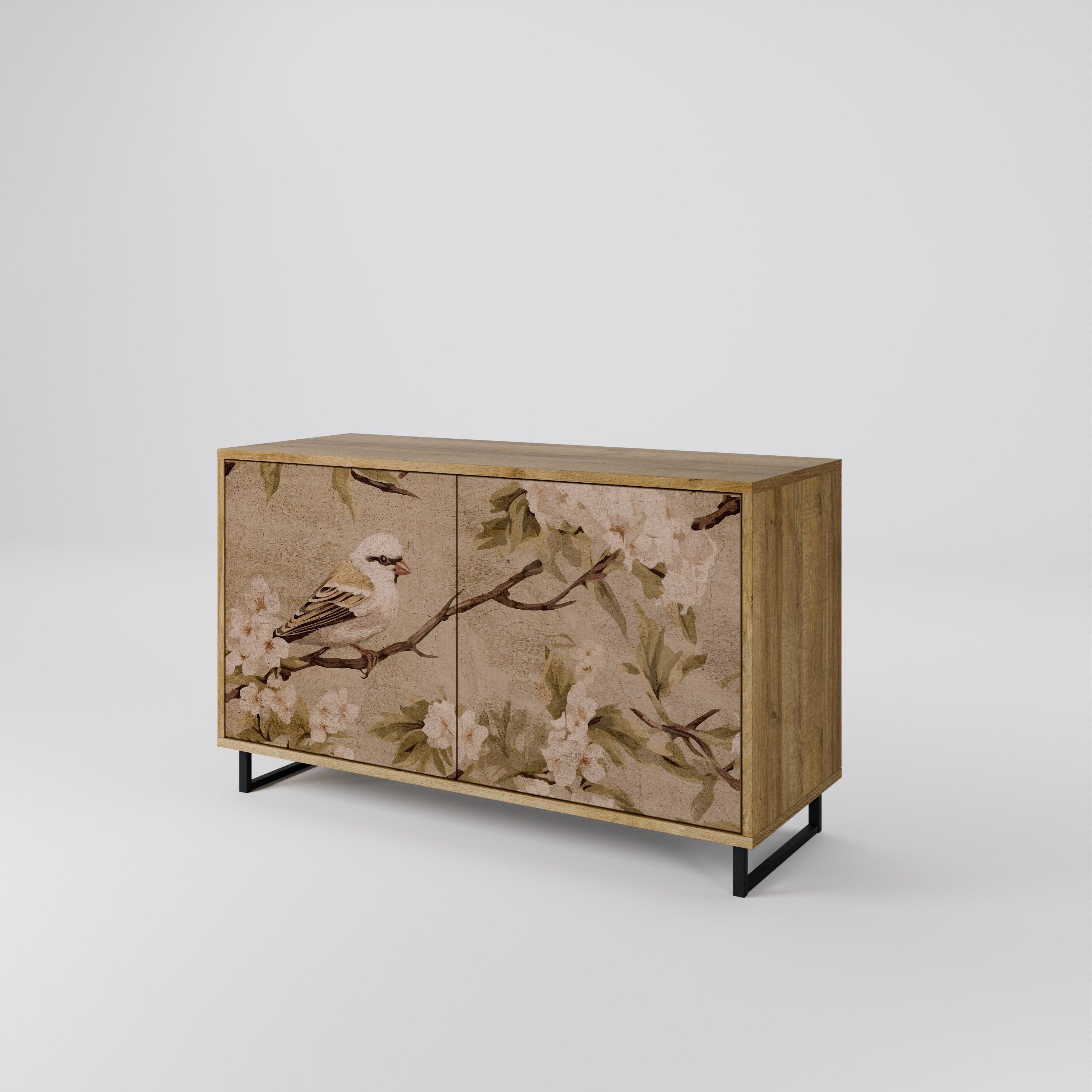 PETAL DISTINGUISH Sideboard mit 2 Türen in Eichenoptik