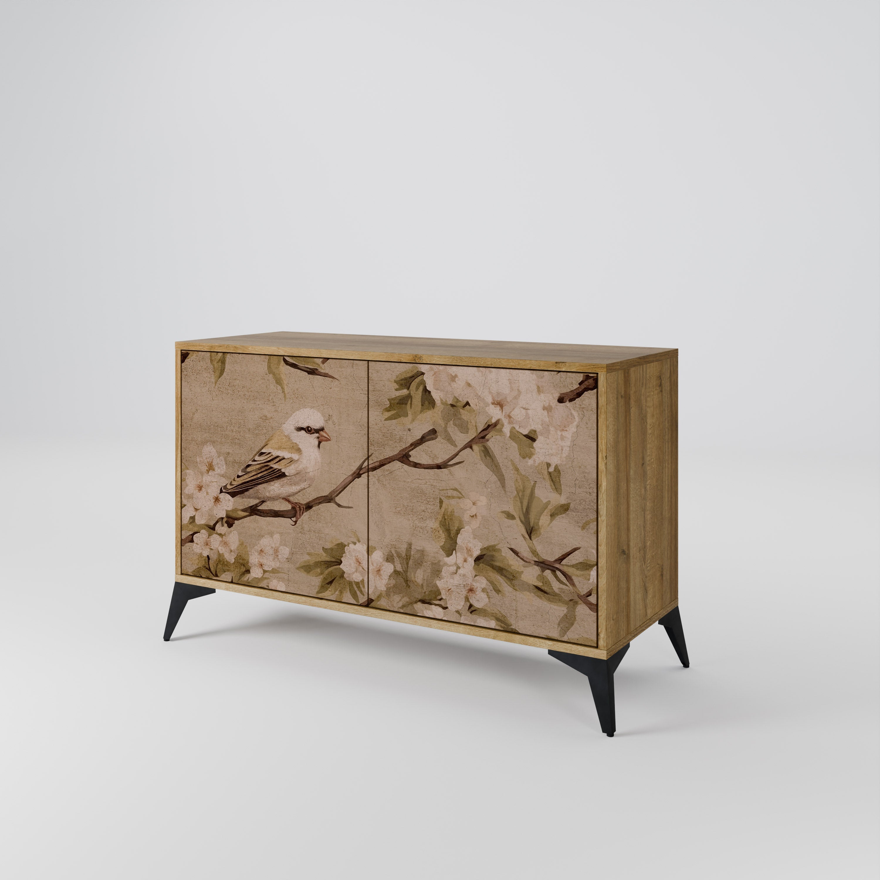 PETAL DISTINGUISH Sideboard mit 2 Türen in Eichenoptik