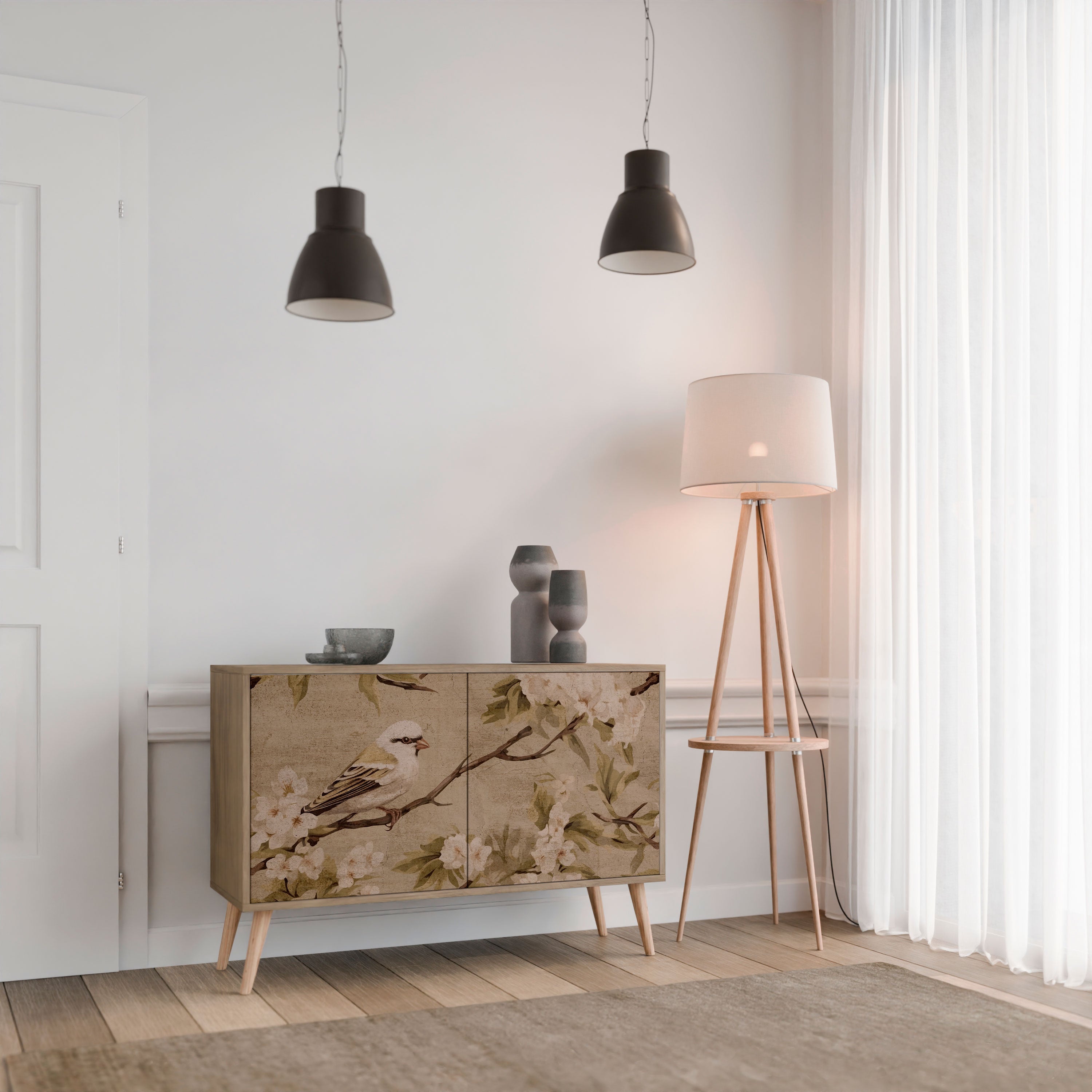 PETAL DISTINGUISH Sideboard mit 2 Türen in Eichenoptik