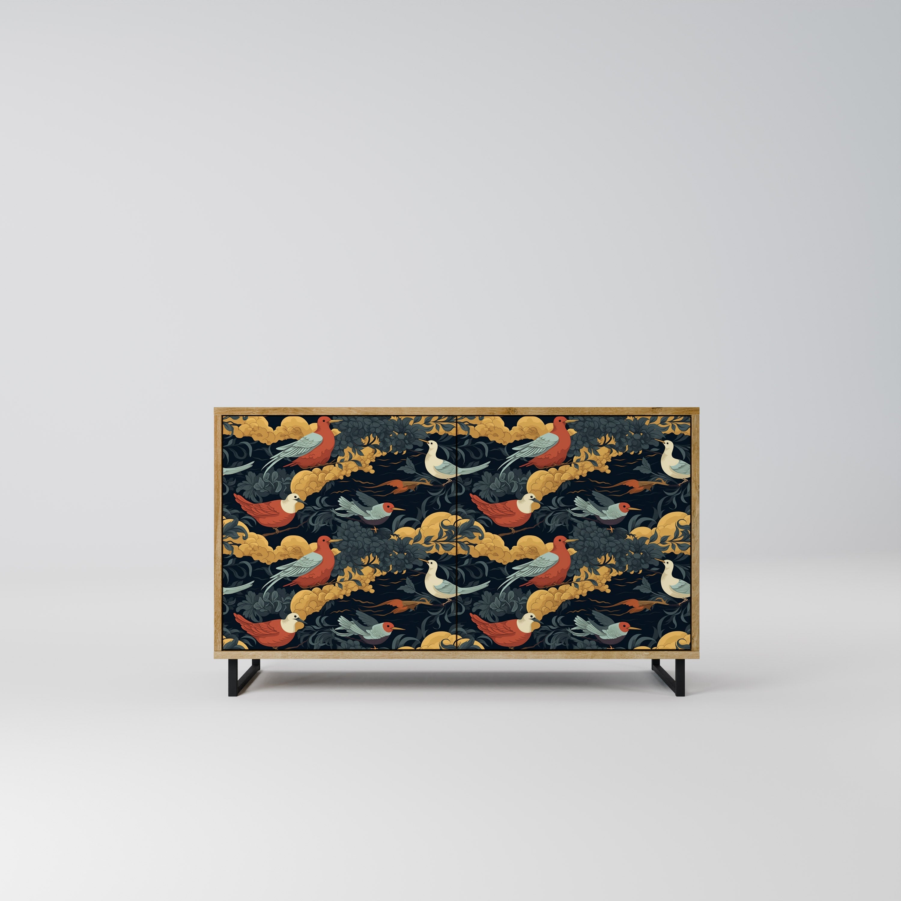 FOWLY DAZE Sideboard mit 2 Türen in Eichenoptik