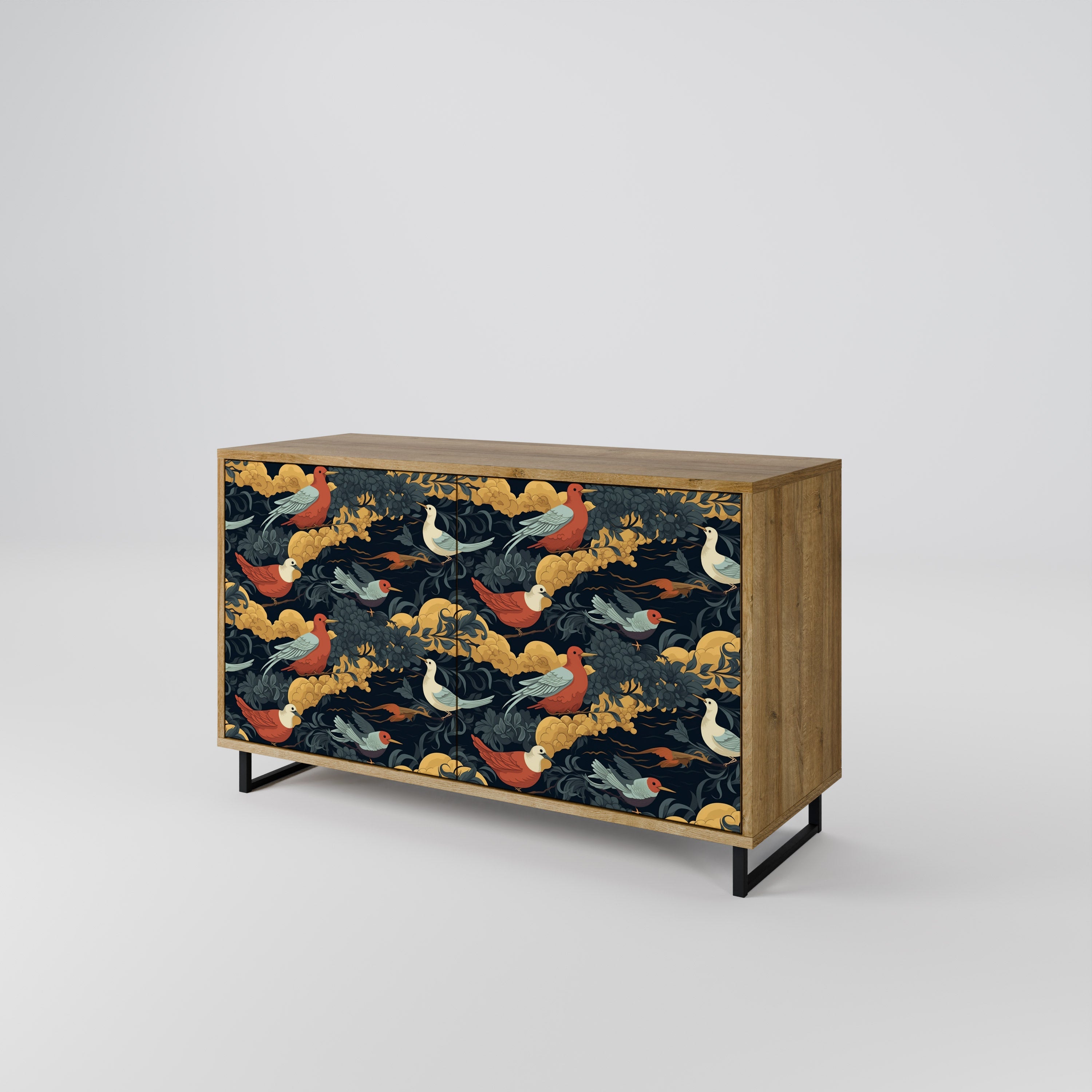 FOWLY DAZE Sideboard mit 2 Türen in Eichenoptik