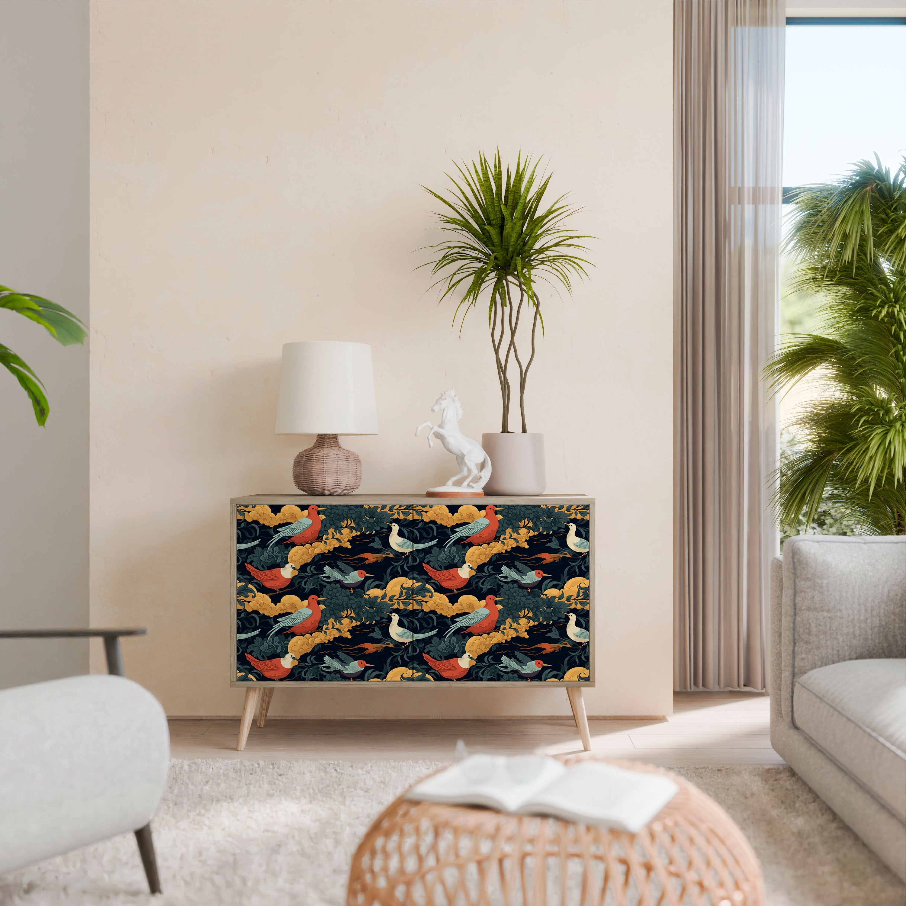 FOWLY DAZE Sideboard mit 2 Türen in Eichenoptik