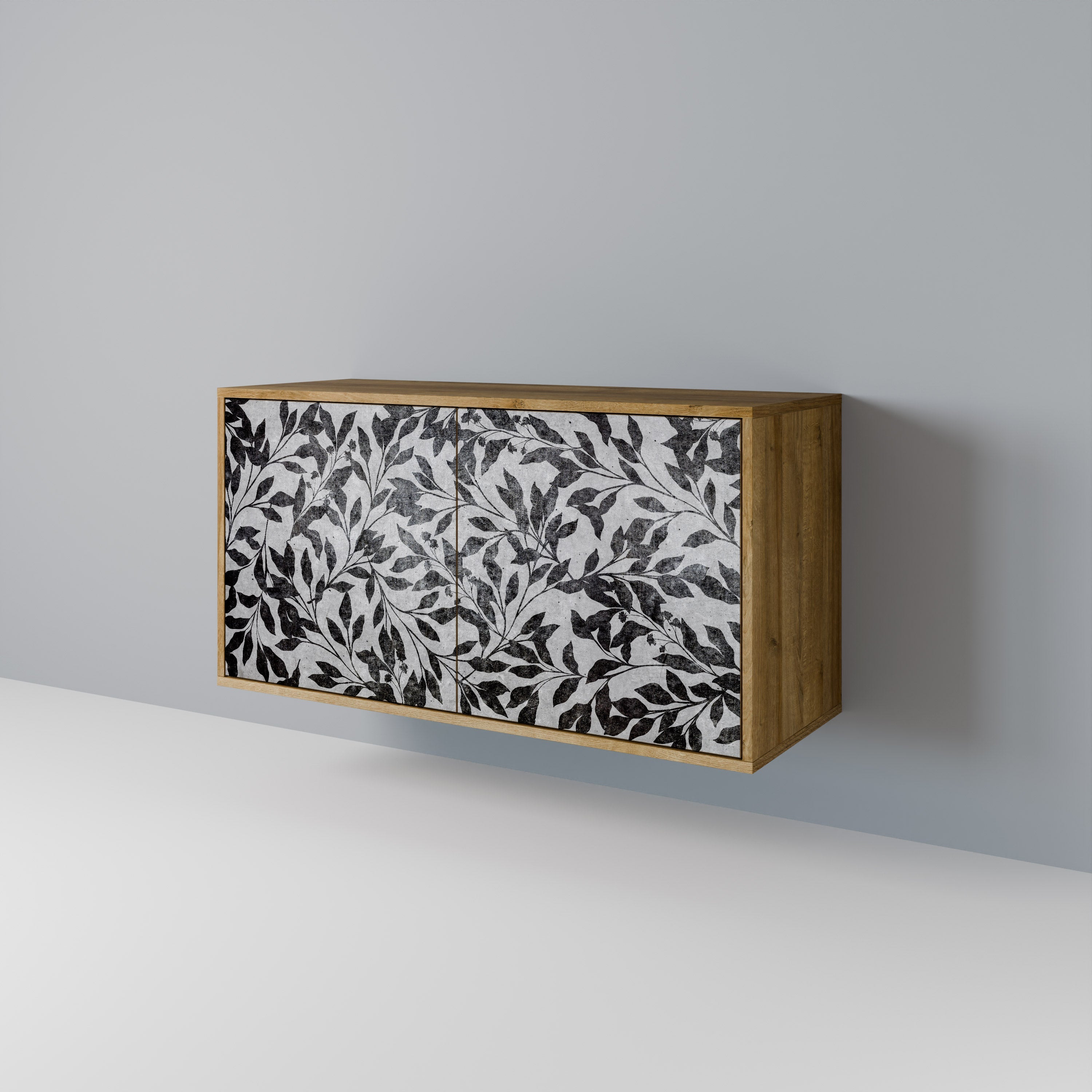 CHARCOAL SPROUT Sideboard mit 2 Türen in Eichenoptik