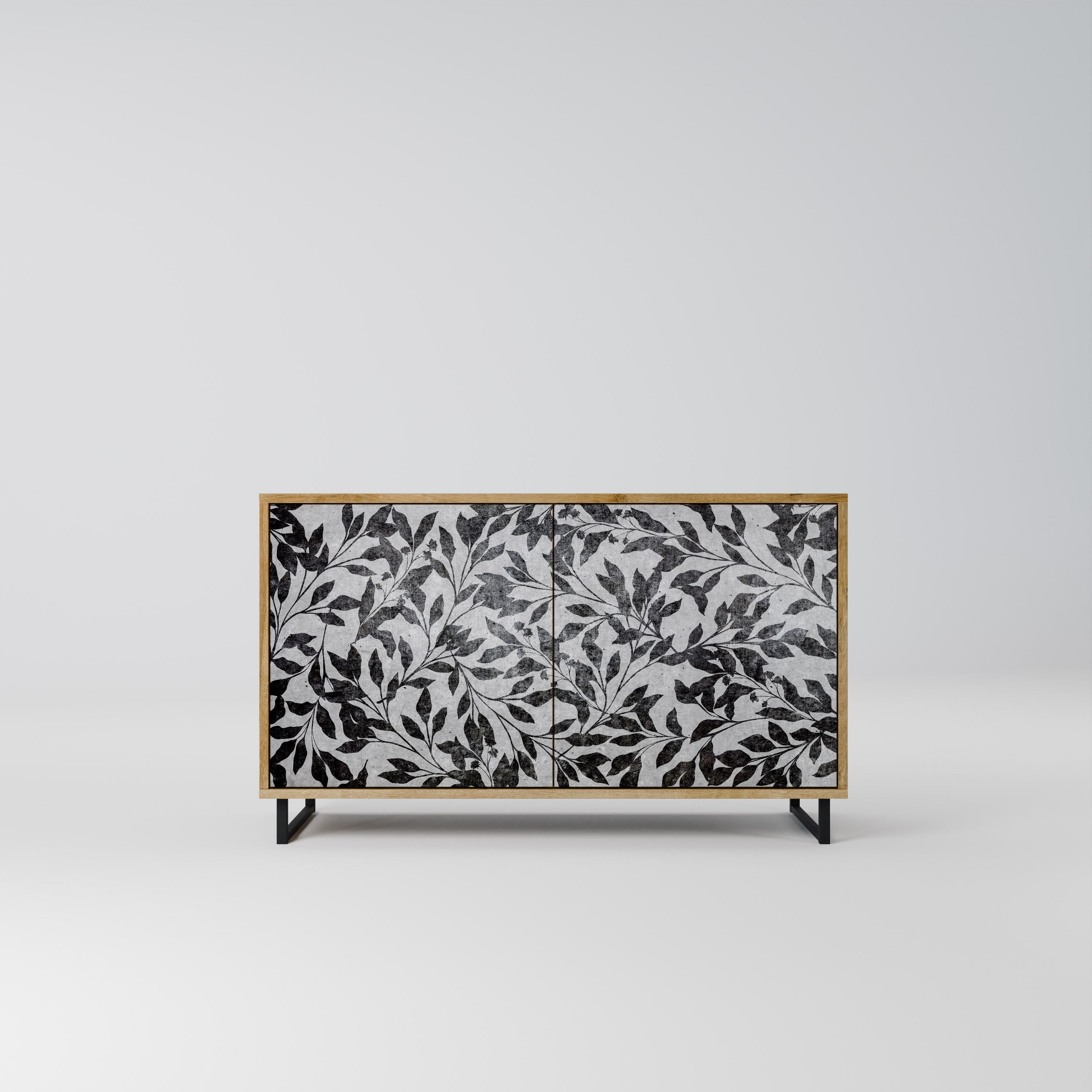 CHARCOAL SPROUT Sideboard mit 2 Türen in Eichenoptik