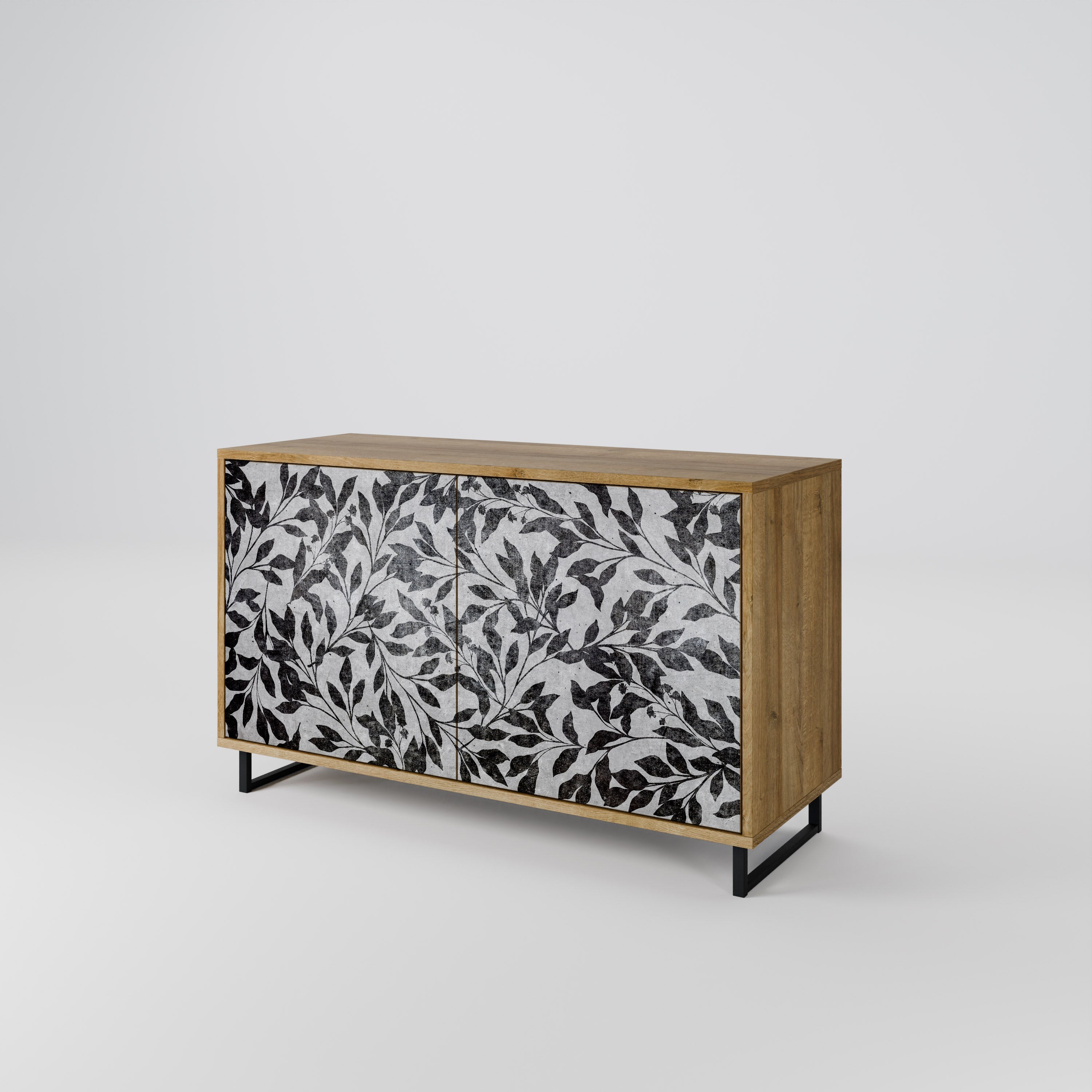 CHARCOAL SPROUT Sideboard mit 2 Türen in Eichenoptik