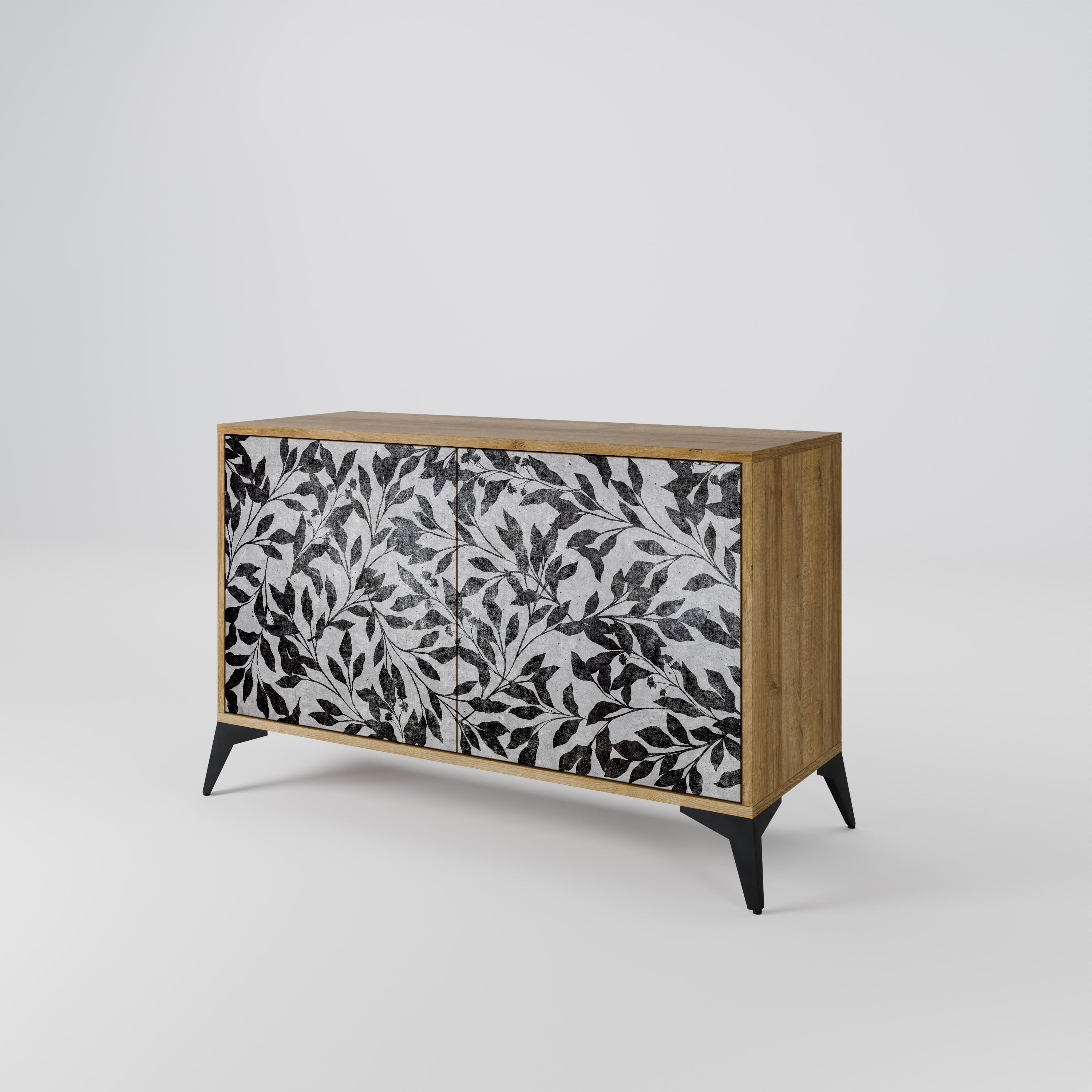 CHARCOAL SPROUT Sideboard mit 2 Türen in Eichenoptik